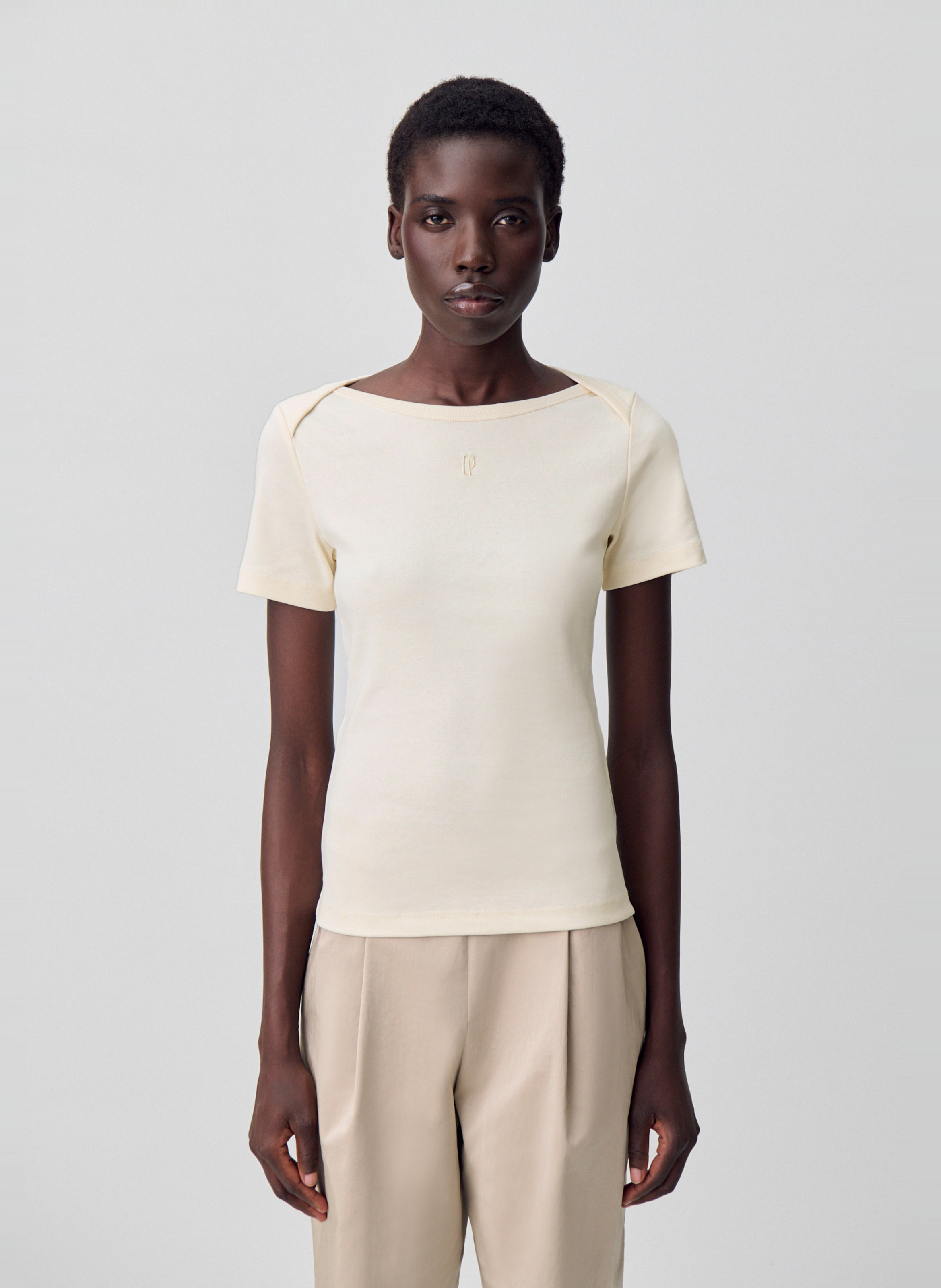 Fitted boat neck T-shirt CLAUDIE PIERLOT