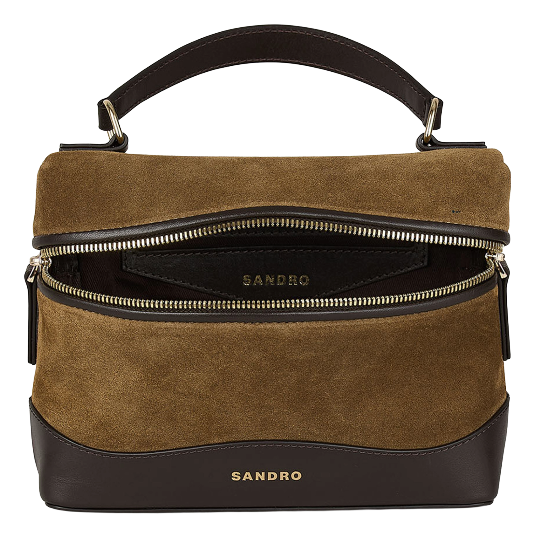 Sac bandoulière en cuir SANDRO Marron