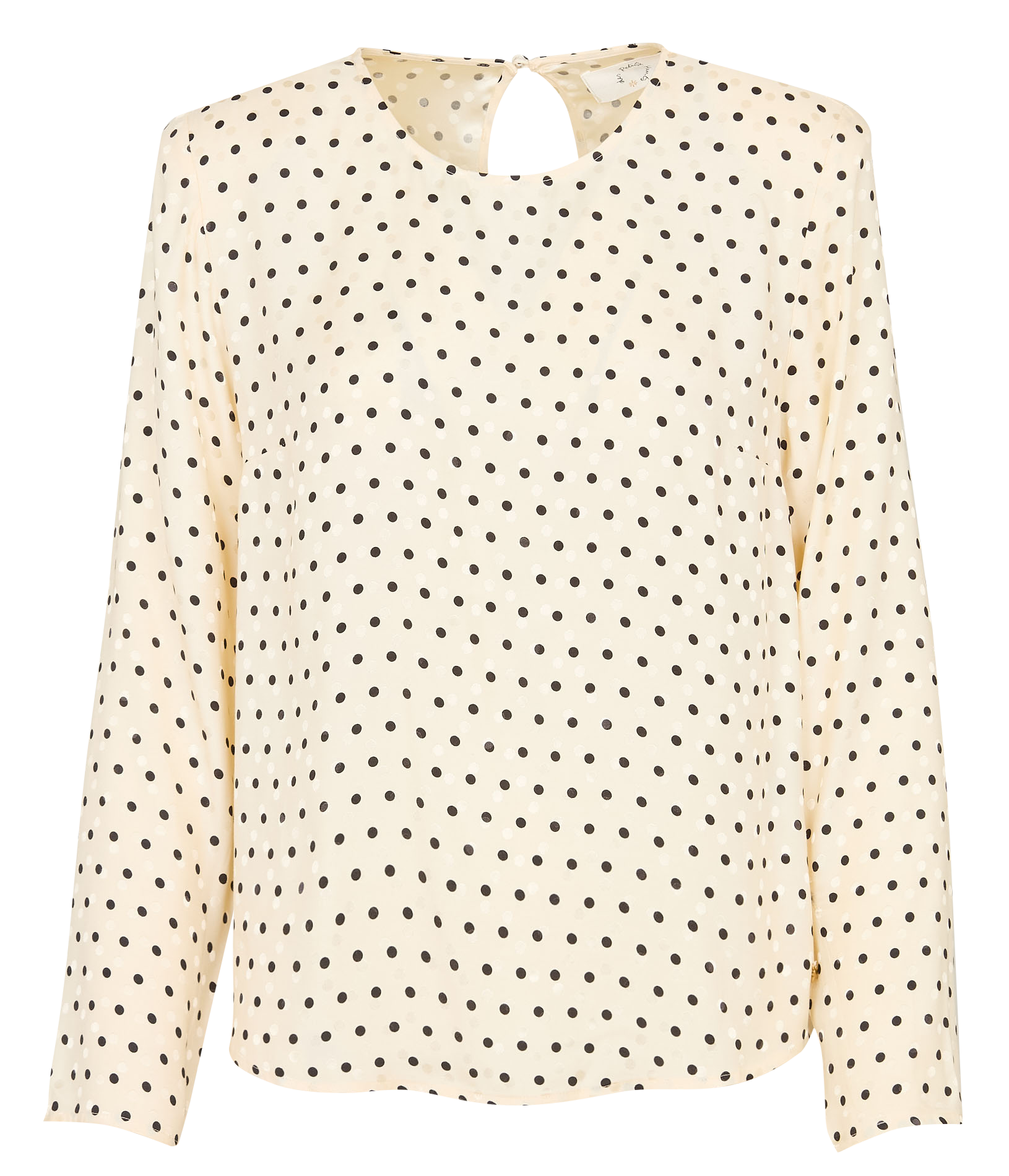 Polka dot round neck top DES PETITS HAUTS White
