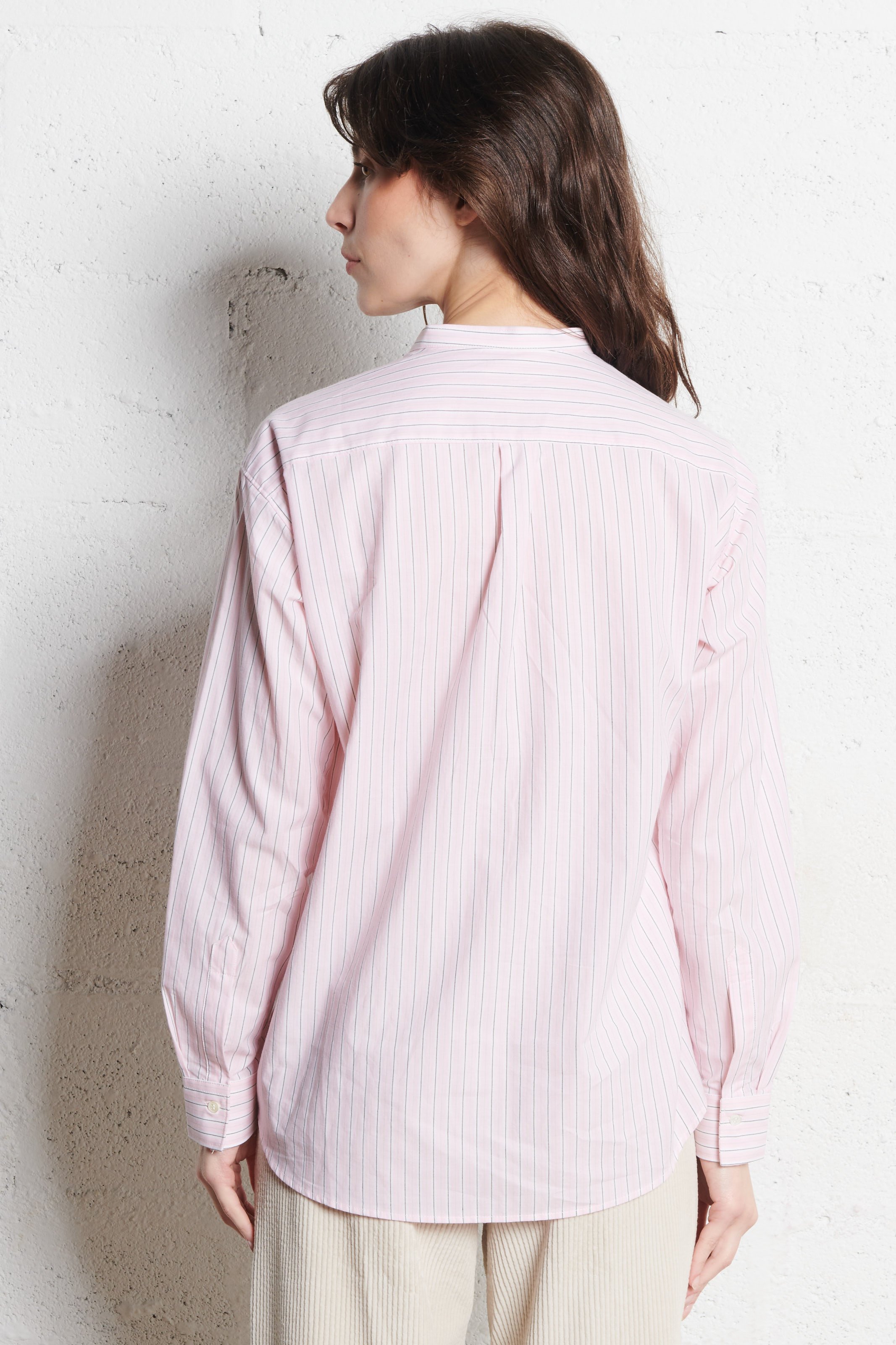 Chemise droite col mao en coton HARTFORD Multicolore