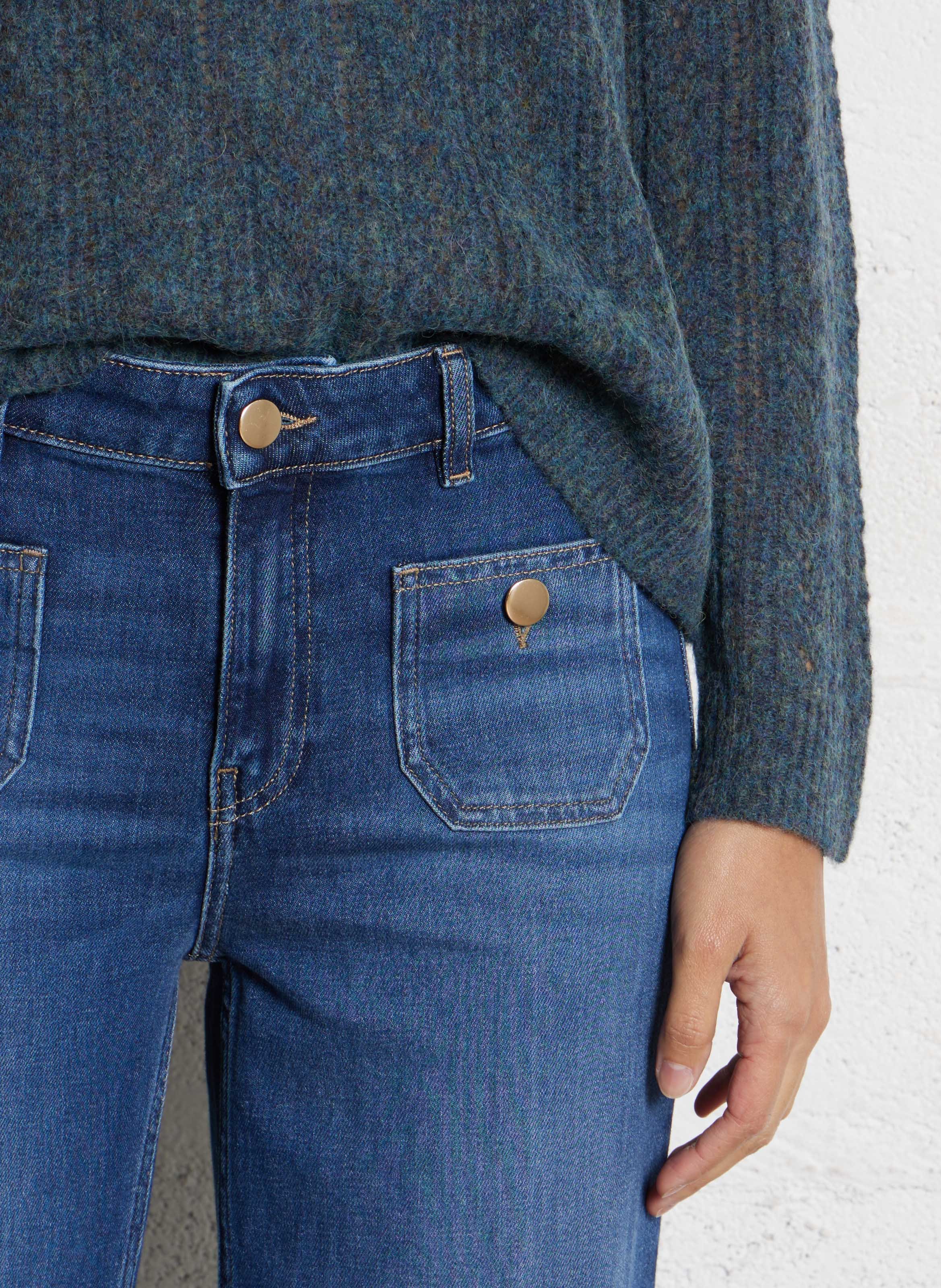 Cotton-blend wide-leg jeans MAISON 123 Blue