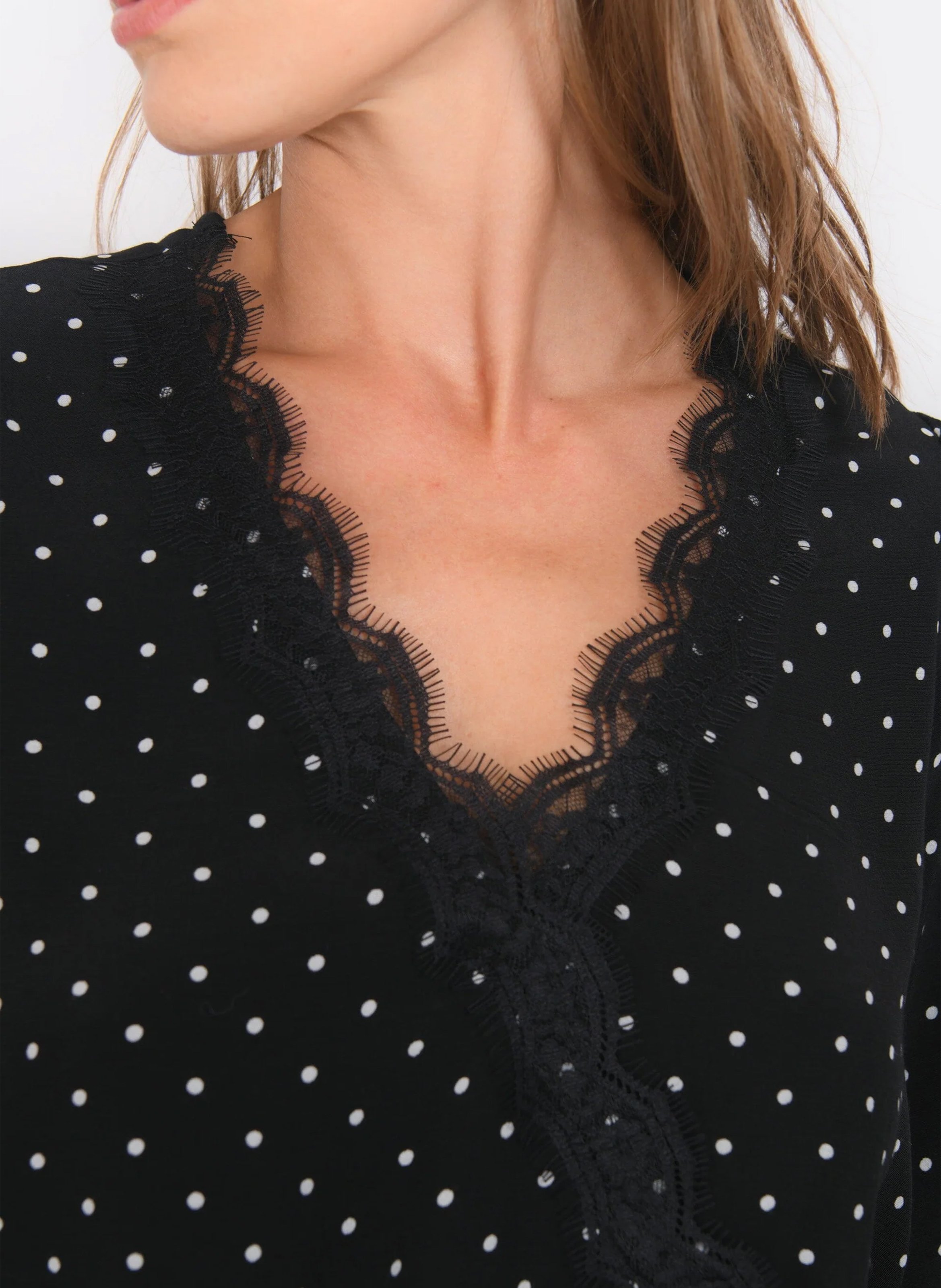 Rechte cropped top met polkadots KOOKAI Zwart