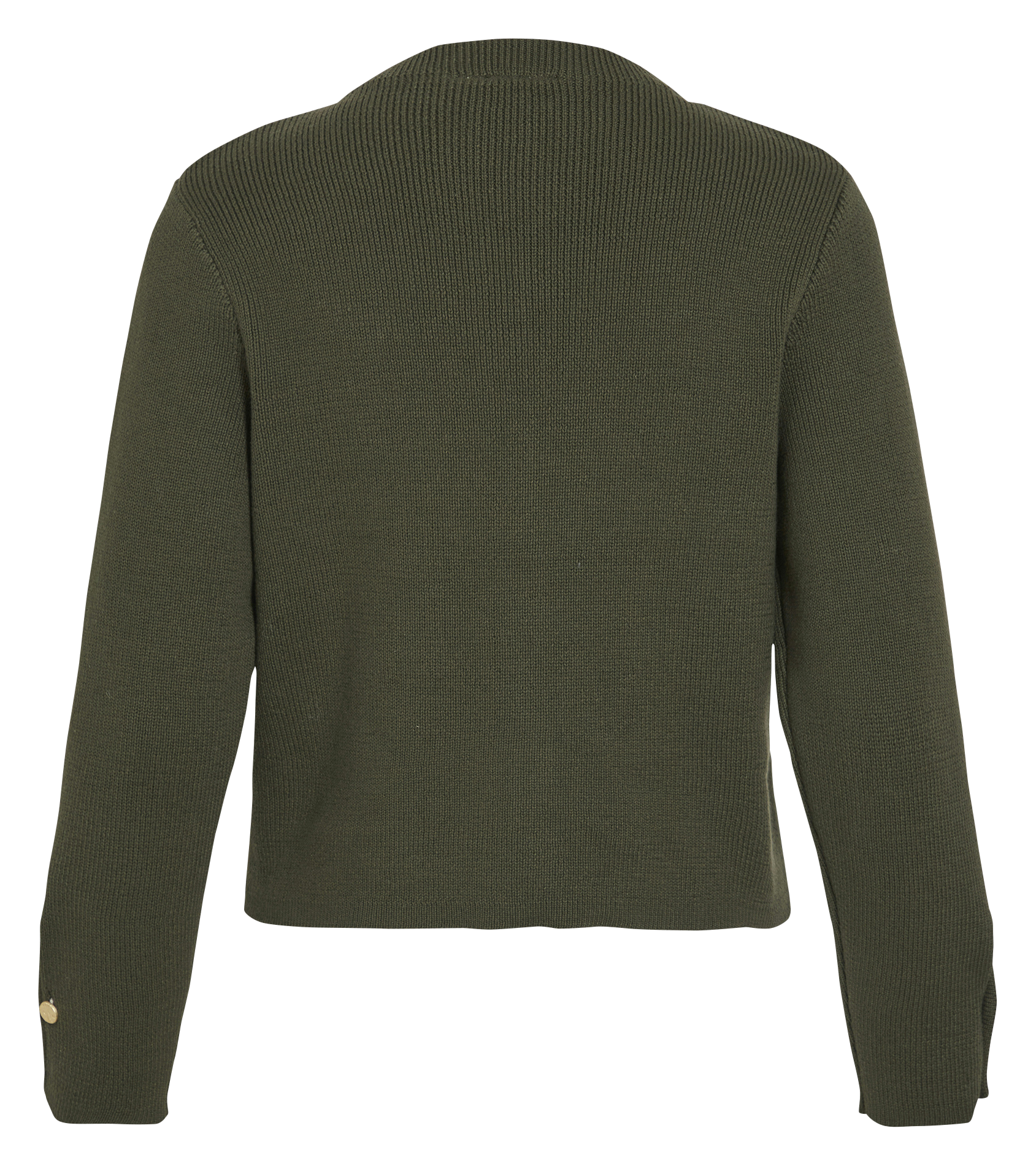 Round-neck cotton-blend cardigan VILA Green