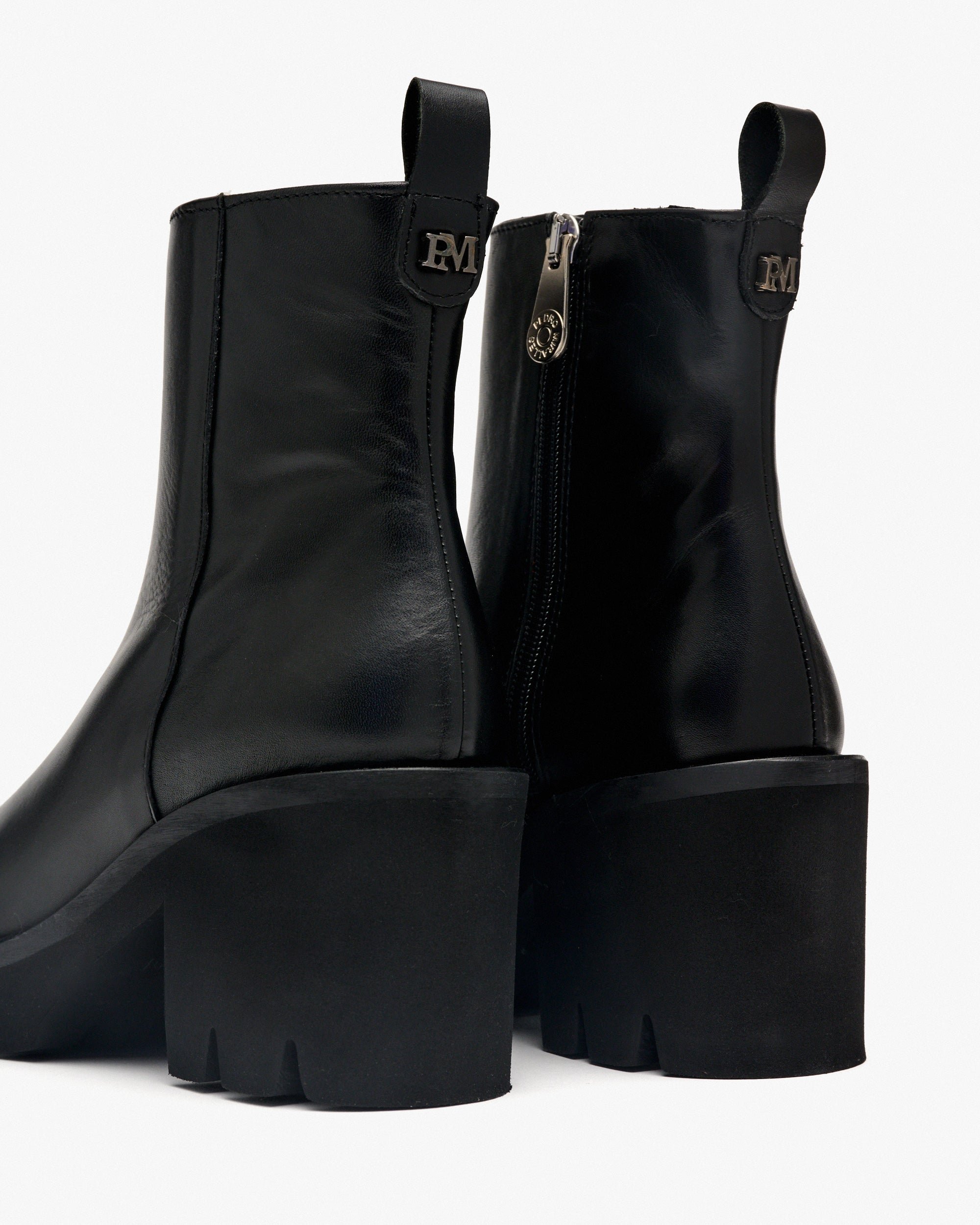 Black leather ankle boots with platform PEDRO MIRALLES Black