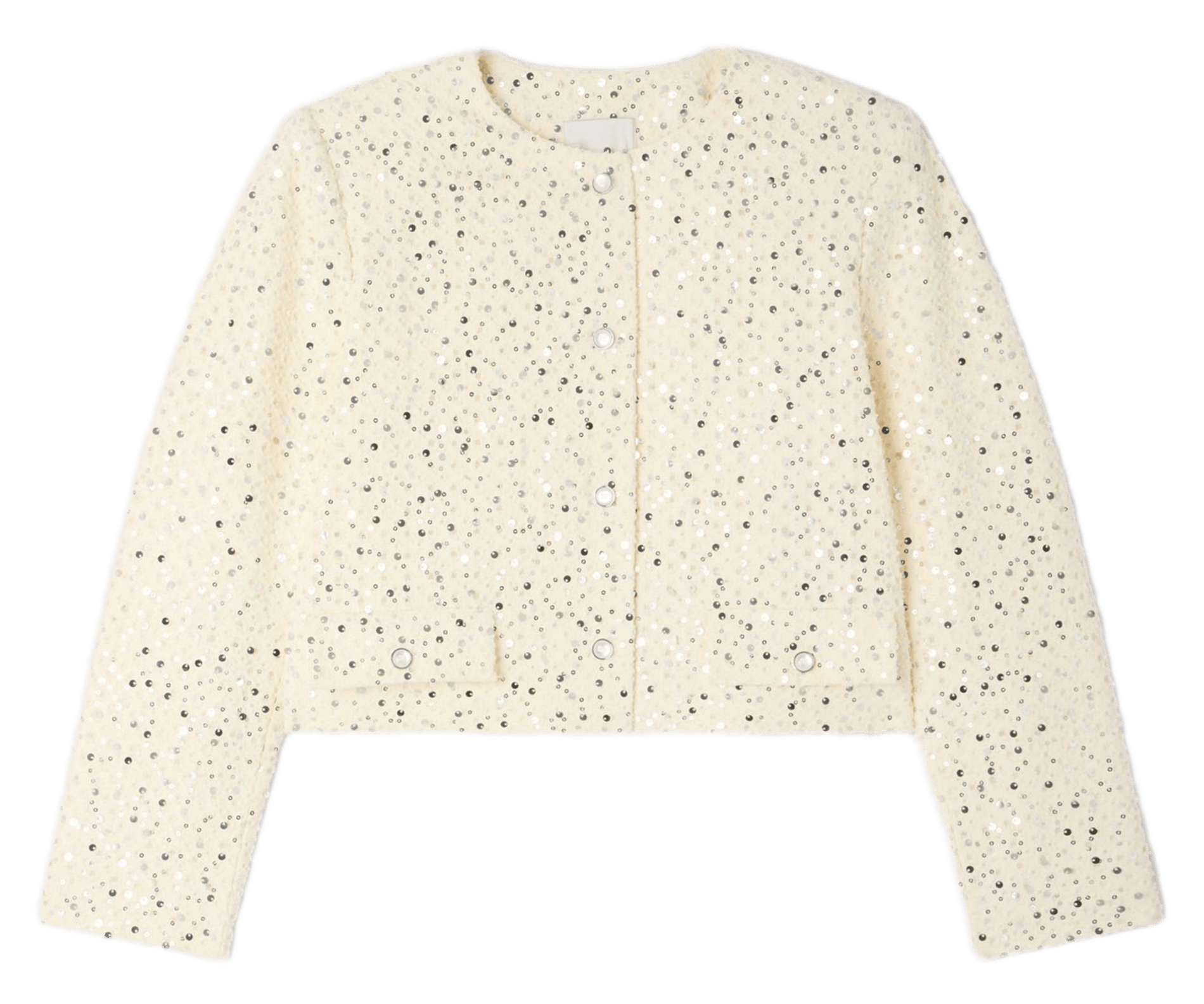 Veste courte col rond à sequins SANDRO Beige