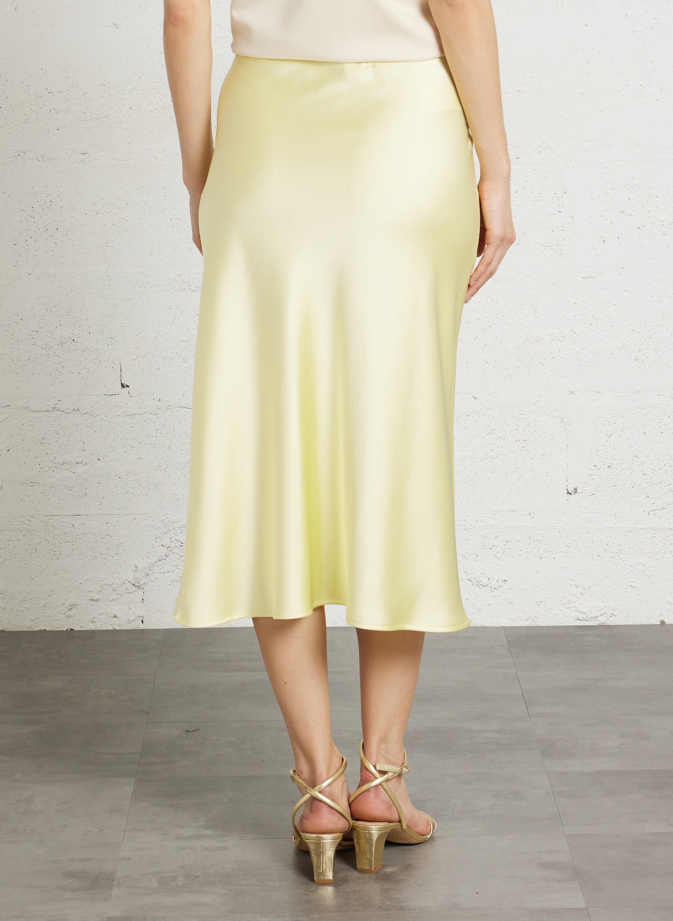 Jupe midi satinée IMPERIAL Jaune