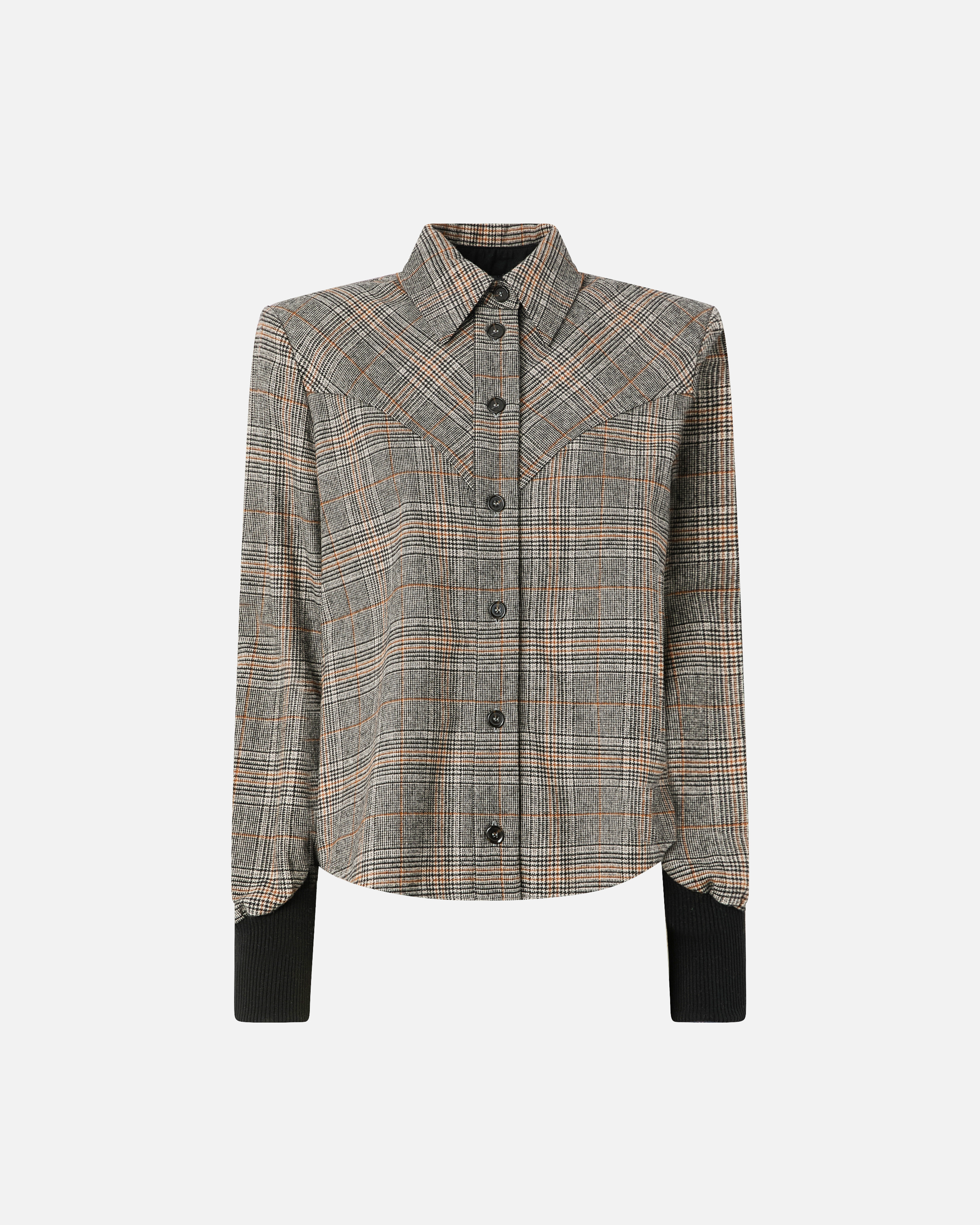 Checkered shirt with knit cuffs PINKO Multicolored