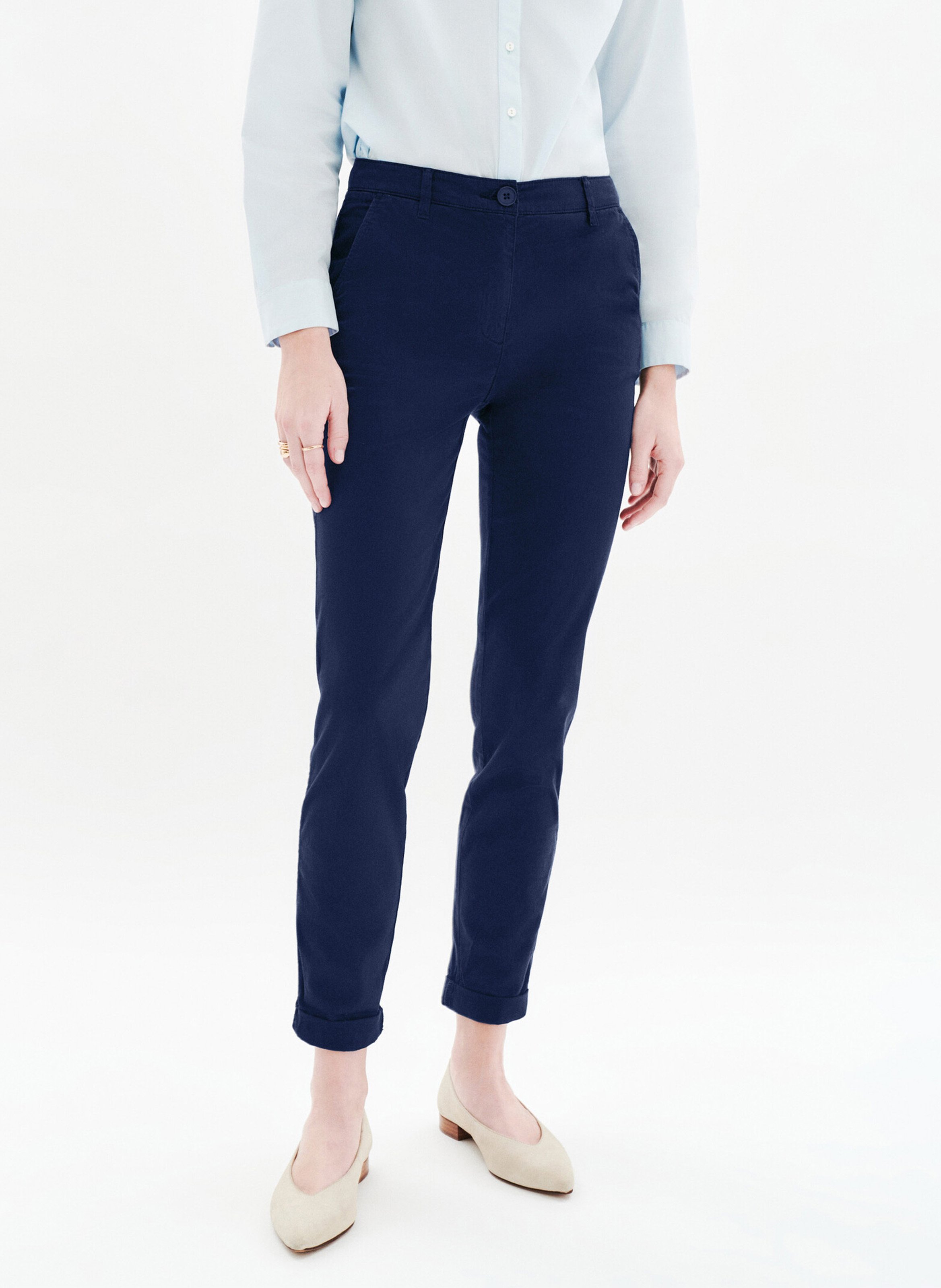 Pantalon chino en coton mélangé  CAROLL