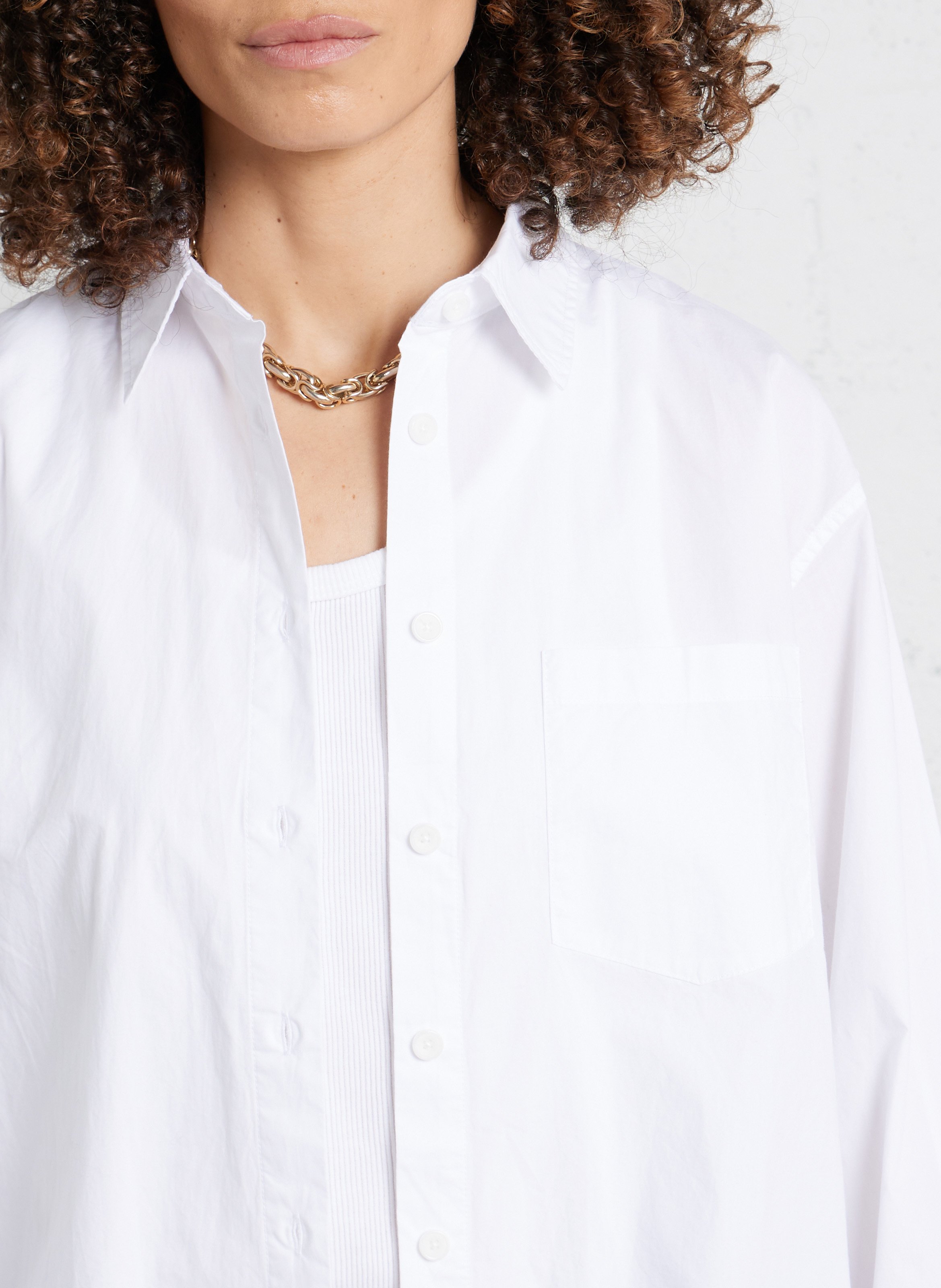 Cotton shirt with classic collar AMERICAN VINTAGE White