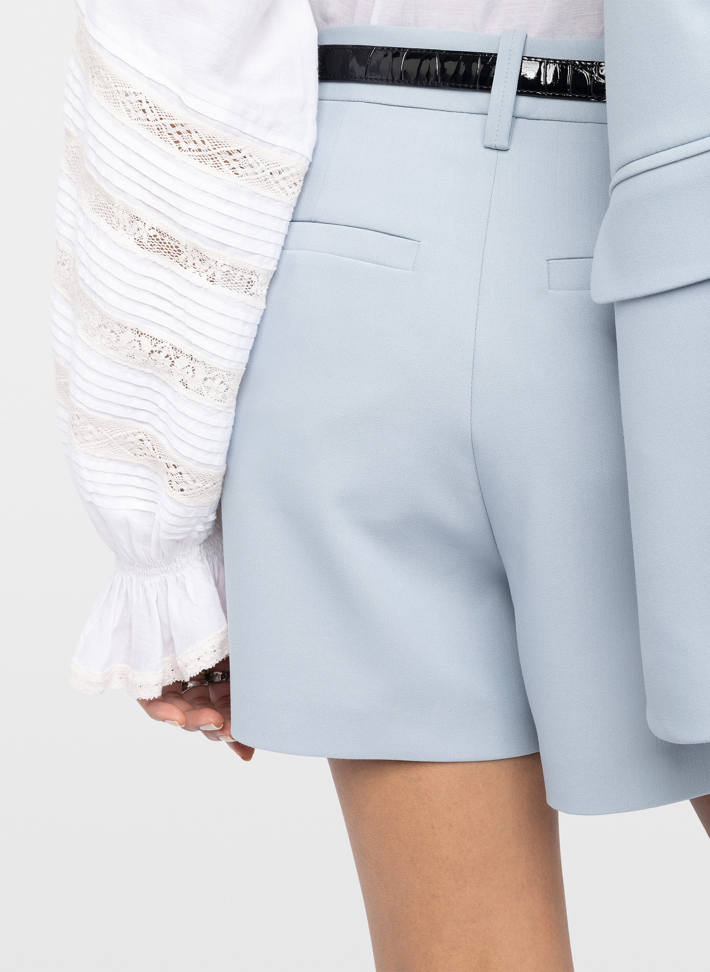 Short tailleur droit  Blauw