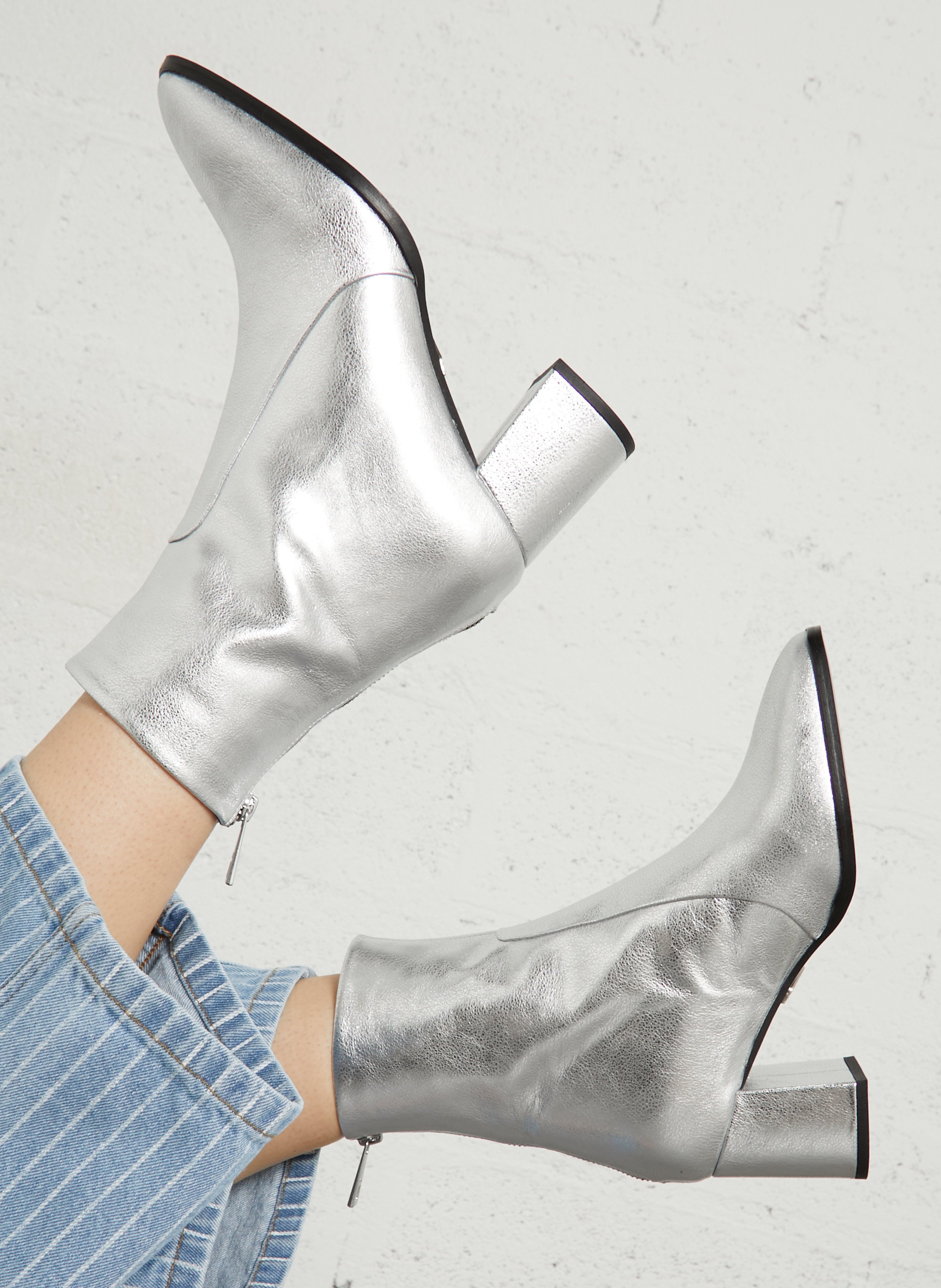 Bianca - Lederstiefeletten IKKS Silber