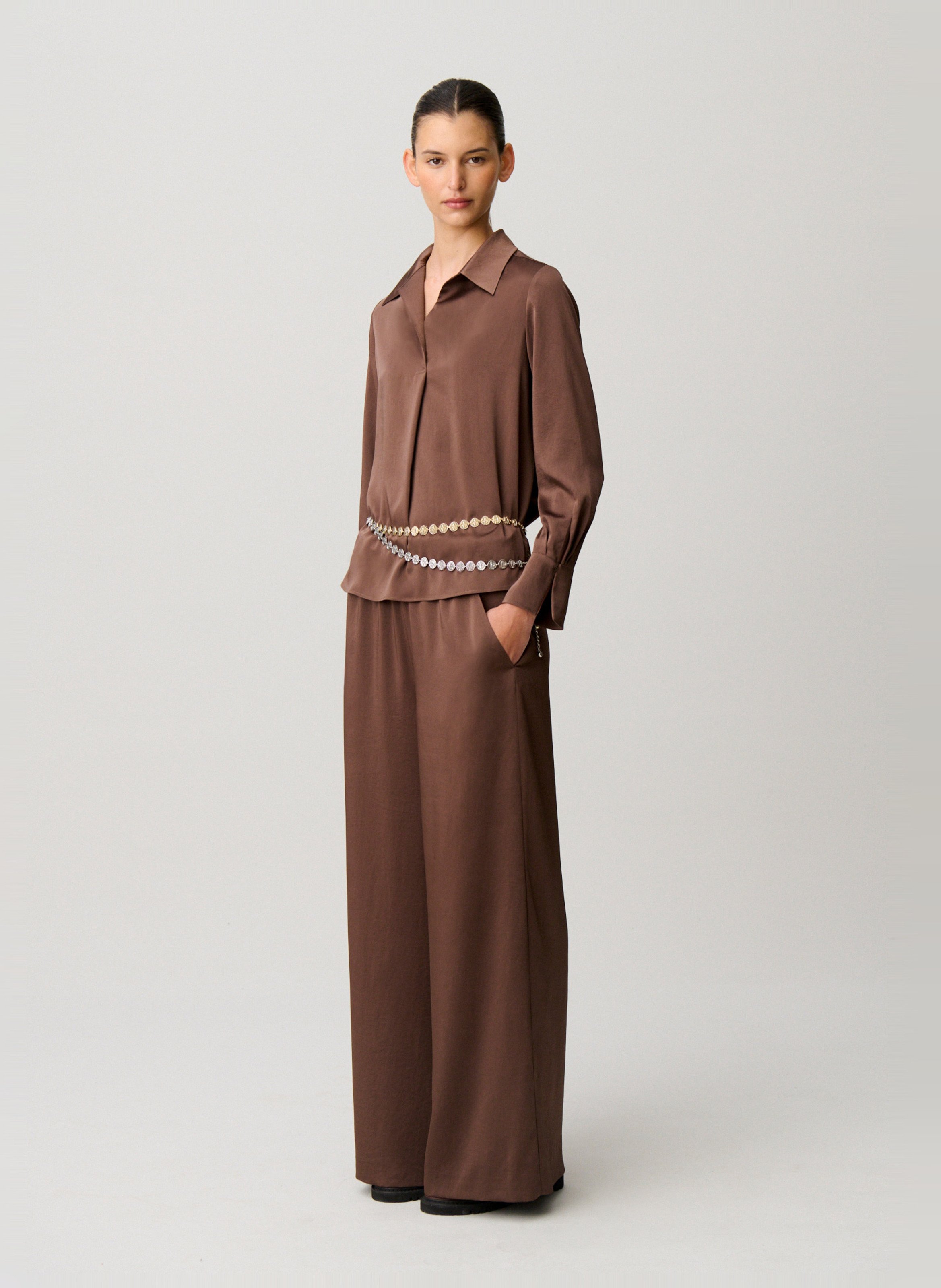 Blouse col classique  CLAUDIE PIERLOT Marron