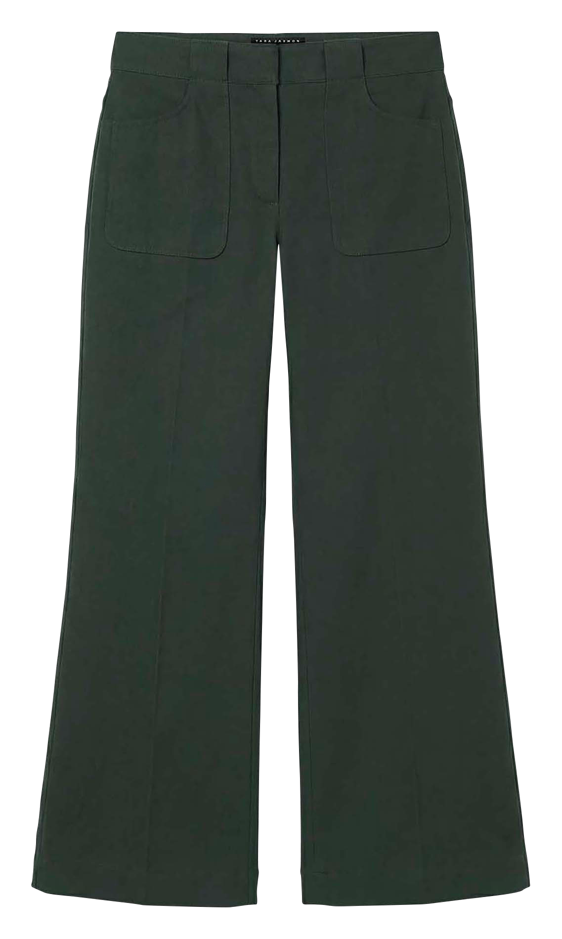 Pantalon évasé uni taille haute TARA JARMON Vert