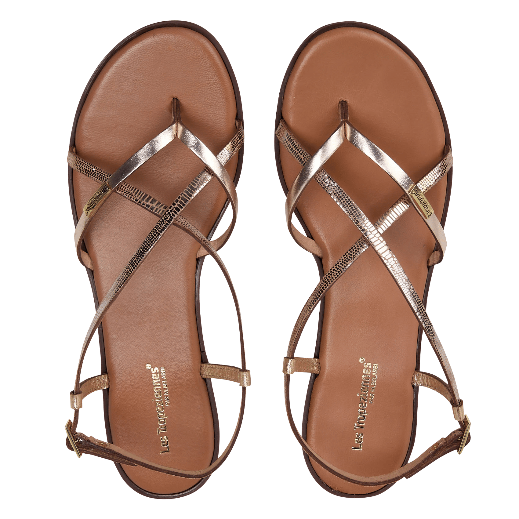 Leren sandalen LES TROPEZIENNES PAR M.BELARBI Goudkleurig