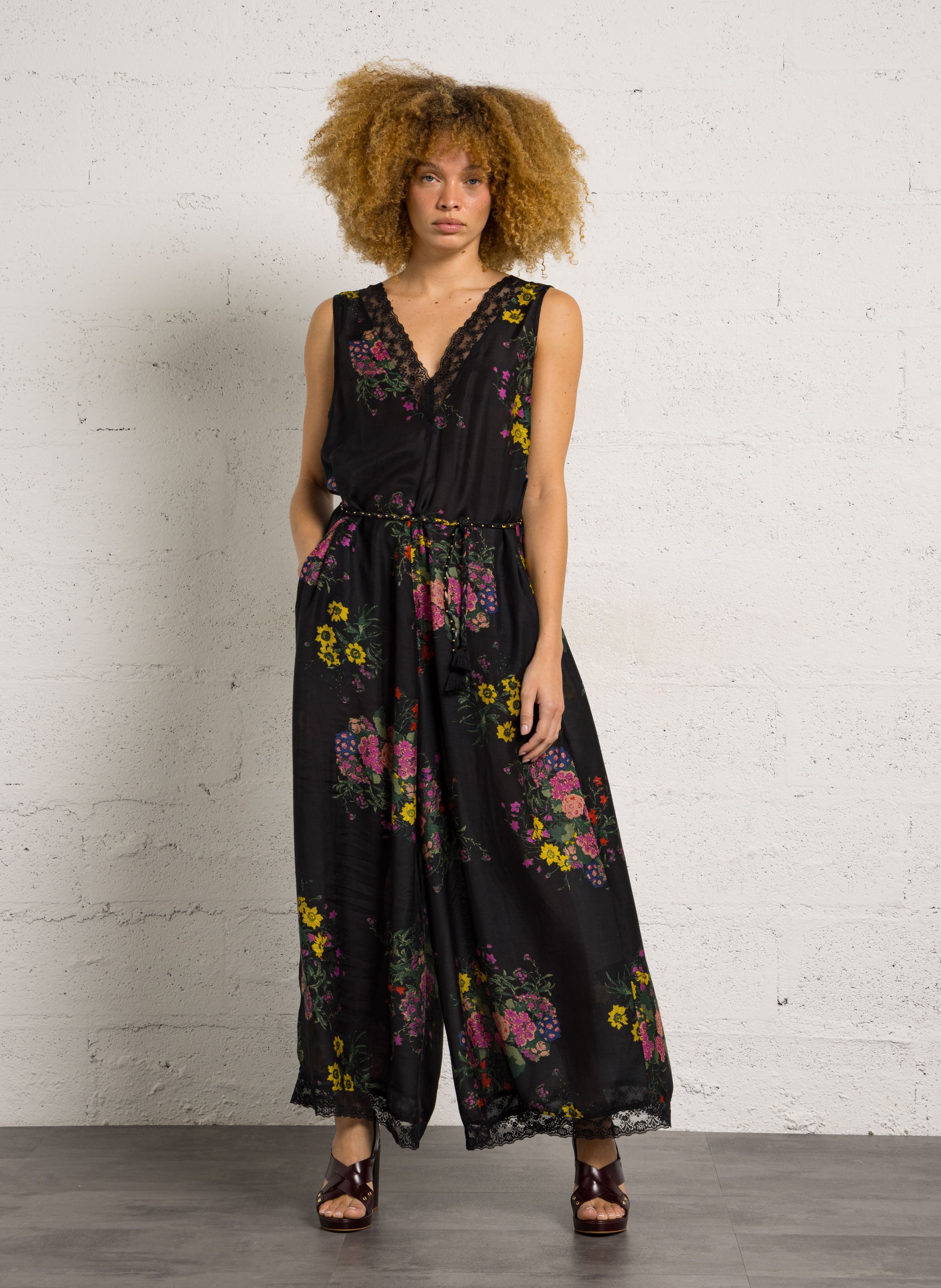 Oversized katoenen vest met haakwerk en transparante bewerkte stof MES DEMOISELLES Veelkleurig