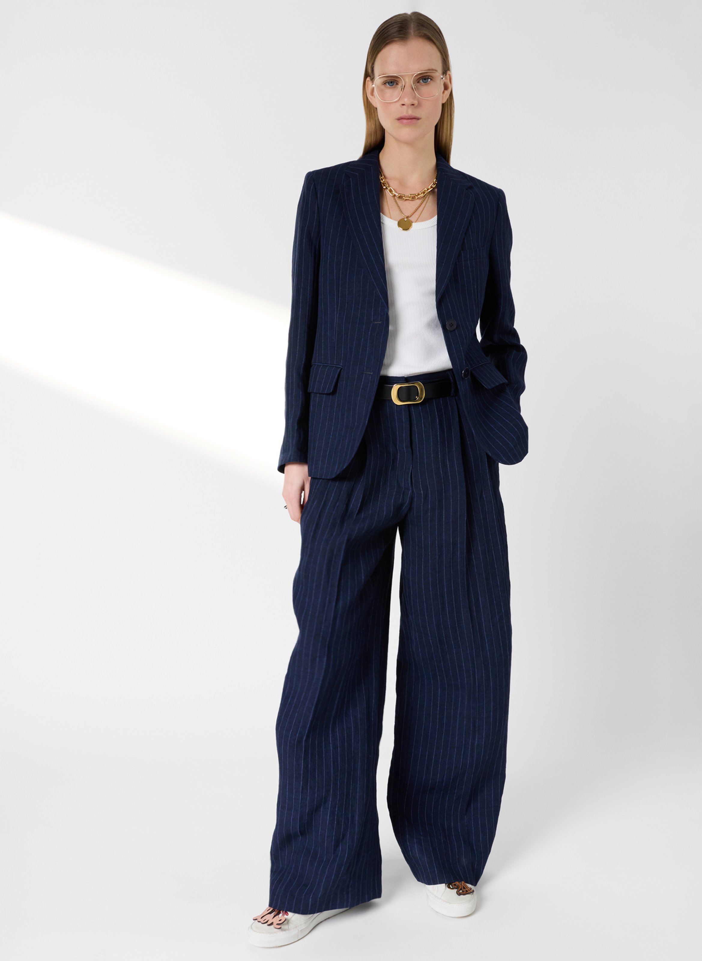 Veste tailleur en lin rayé GERARD DAREL Azul