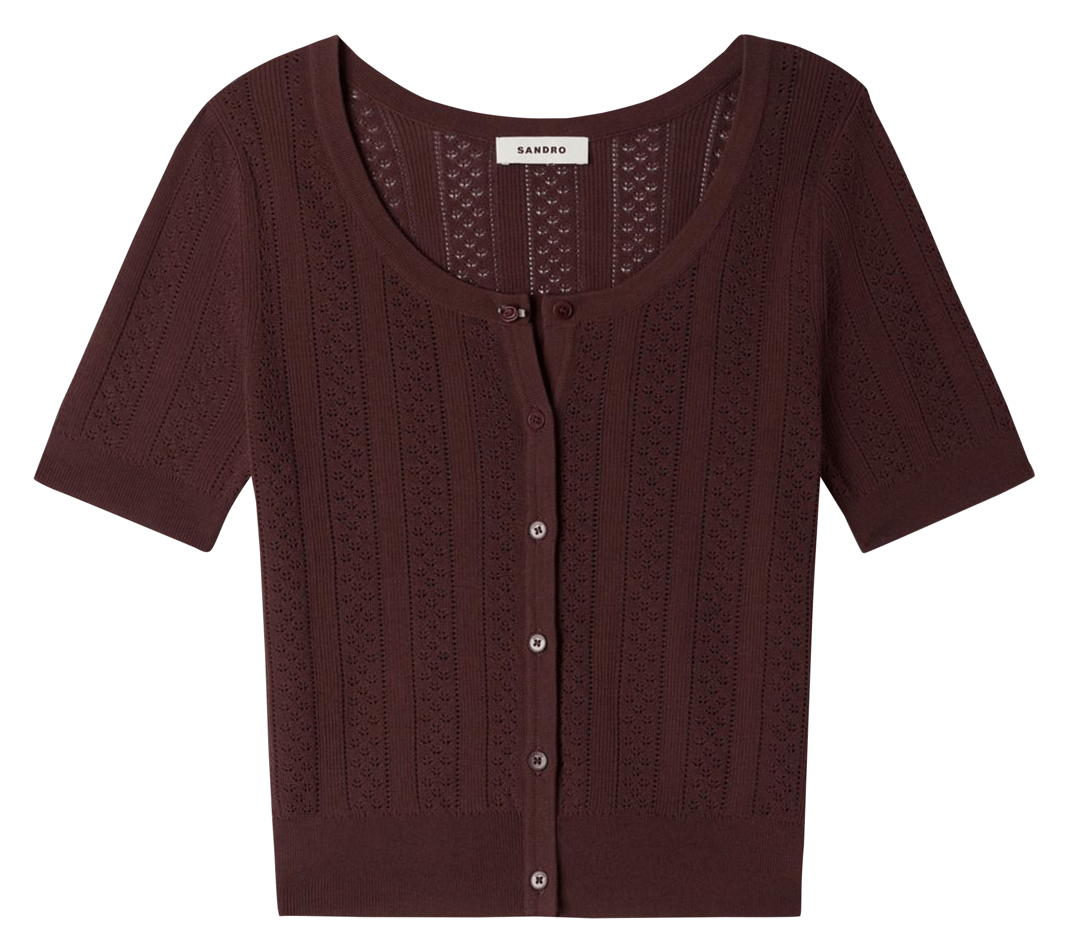 Cardigan en coton mélangé SANDRO Marron