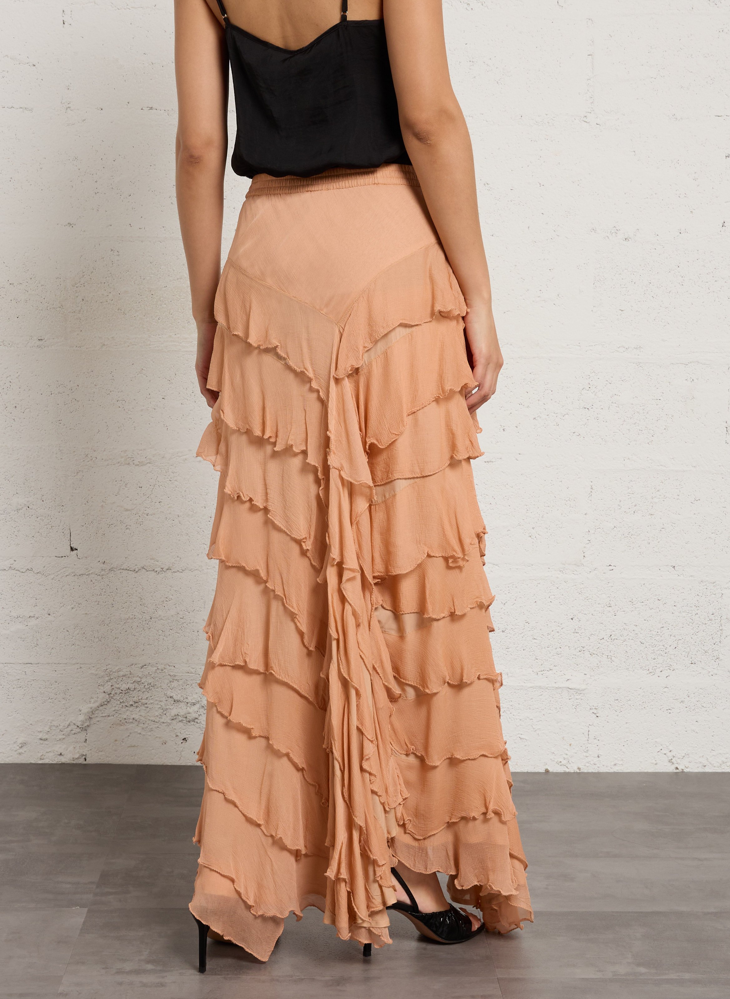 Maxikleid mit klassischem Kragen und Blumenprint MES DEMOISELLES Beige