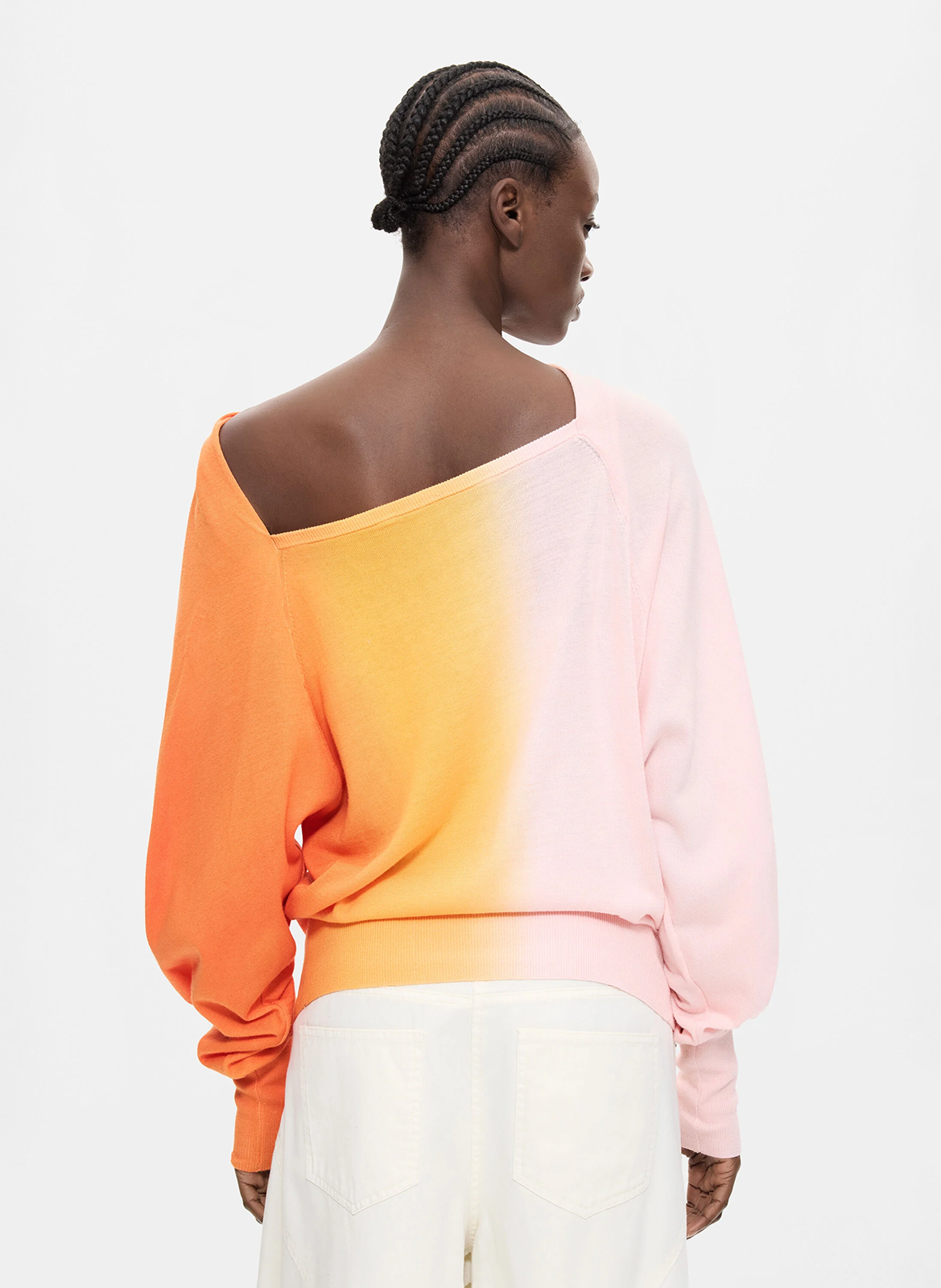 Oversized trui met asymmetrische kraag DESIGUAL Oranje