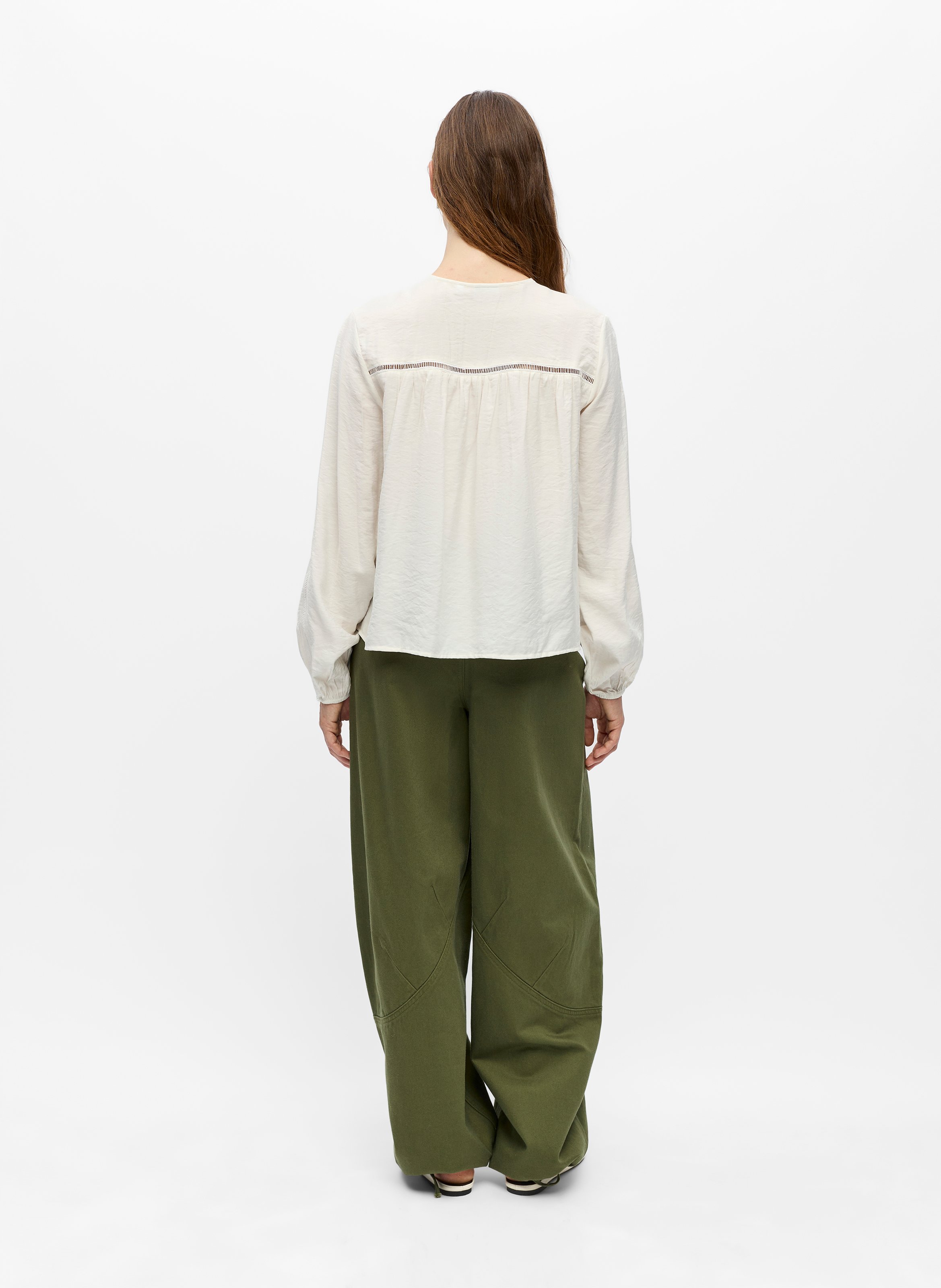 Oversized round neck shirt OBJECT White