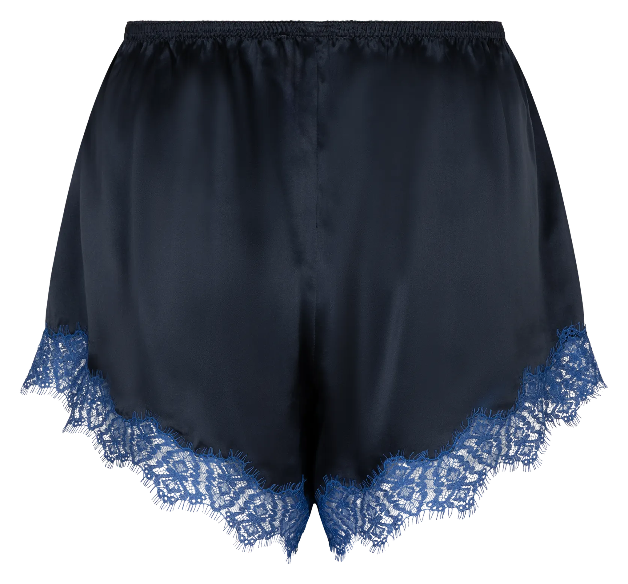 Langer, gerade geschnittener Rock aus Seide mit Spitze LOVE STORIES Blau