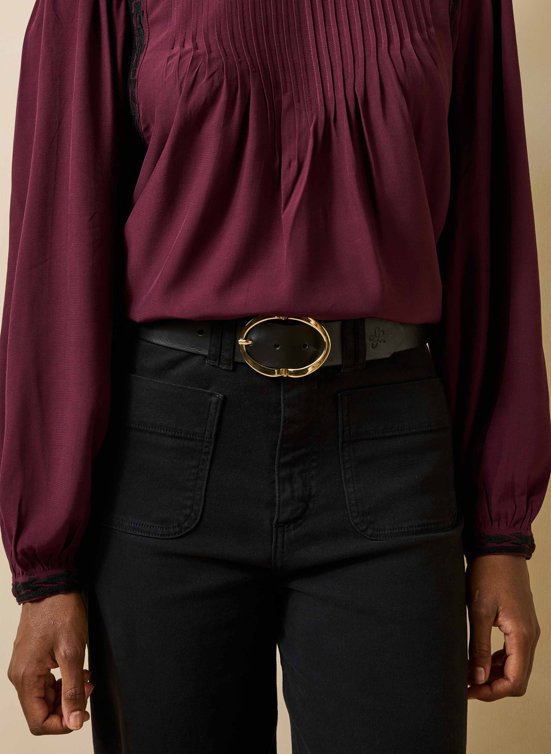 Leather belt  LA FEE MARABOUTEE Black
