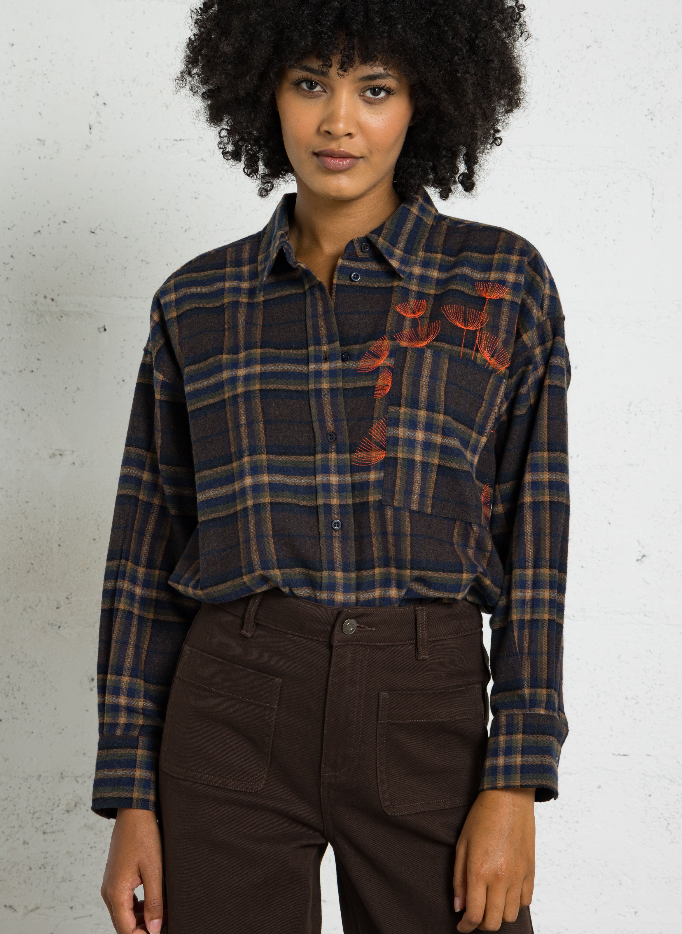 Bluse aus Baumwoll-Mix mit klassischem Kragen SACRECOEUR Mehrfarbig