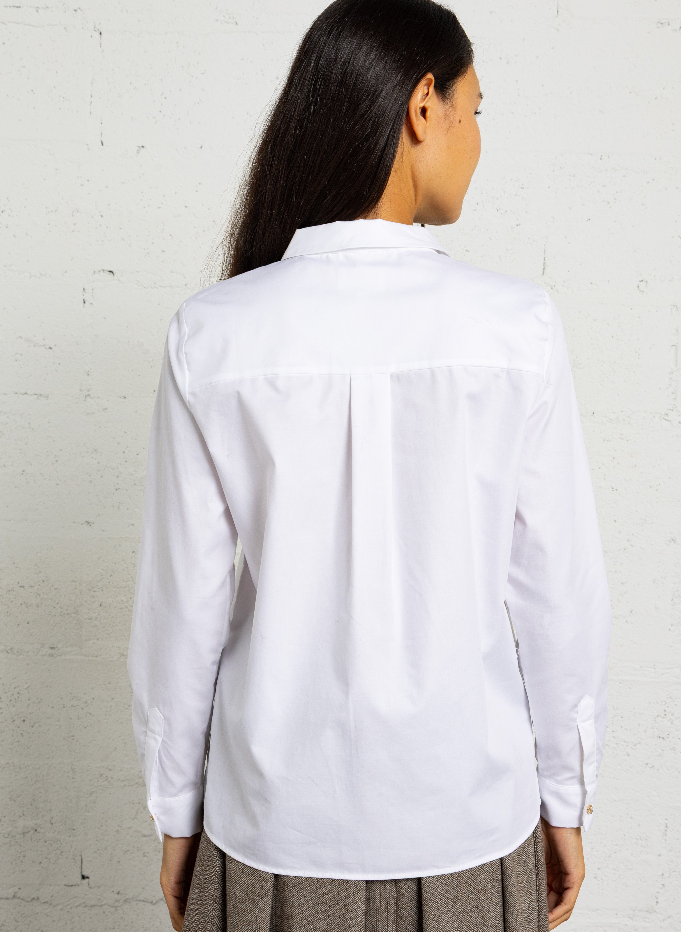 Chemise droite col cassique en coton MAISON 123 Blanc