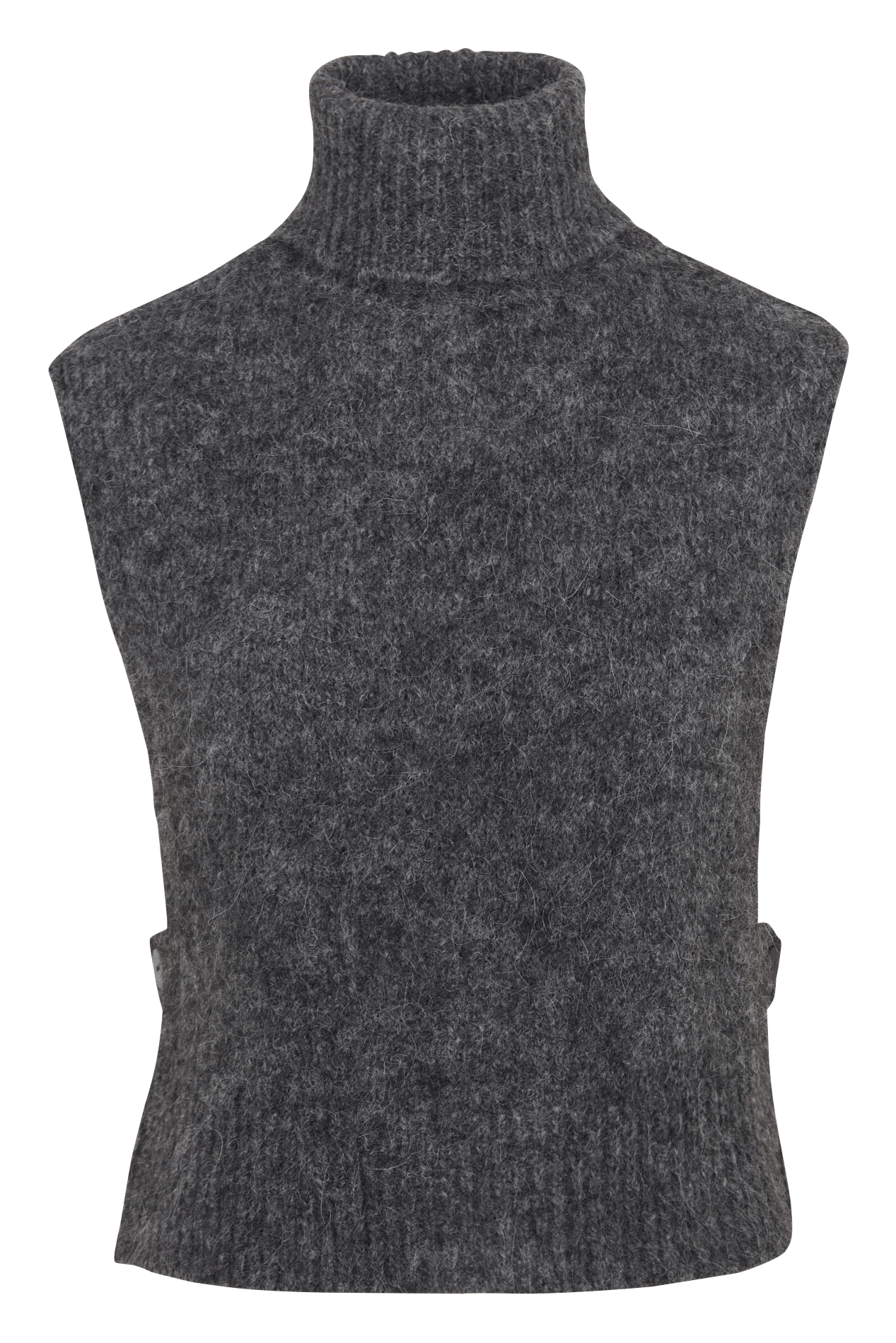 Ärmelloser Rollkragenpullover aus Wollmischung. PETITE MENDIGOTE Schwarz