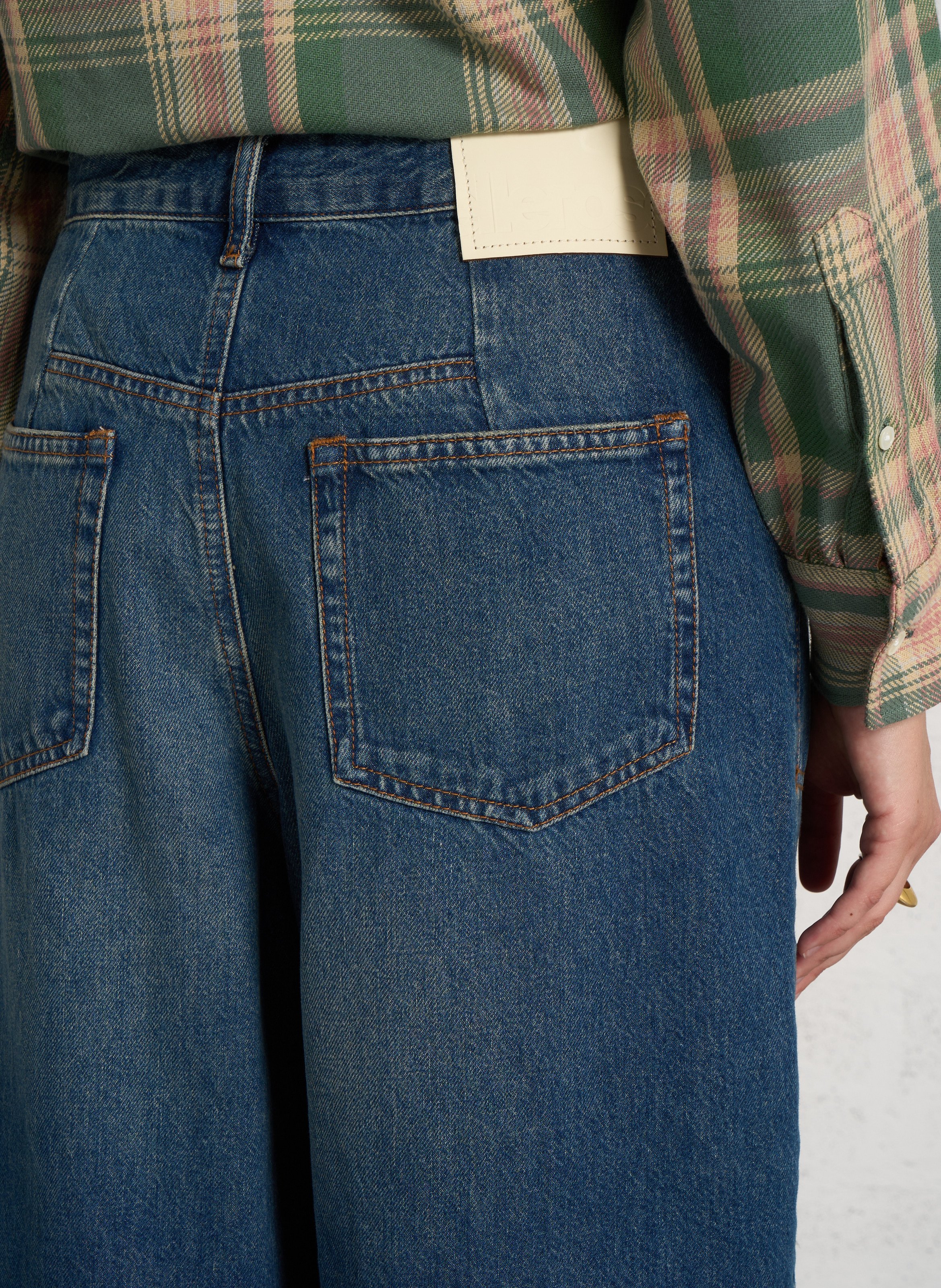 Wijde, rechte, katoenen jeans BELLEROSE Blauw