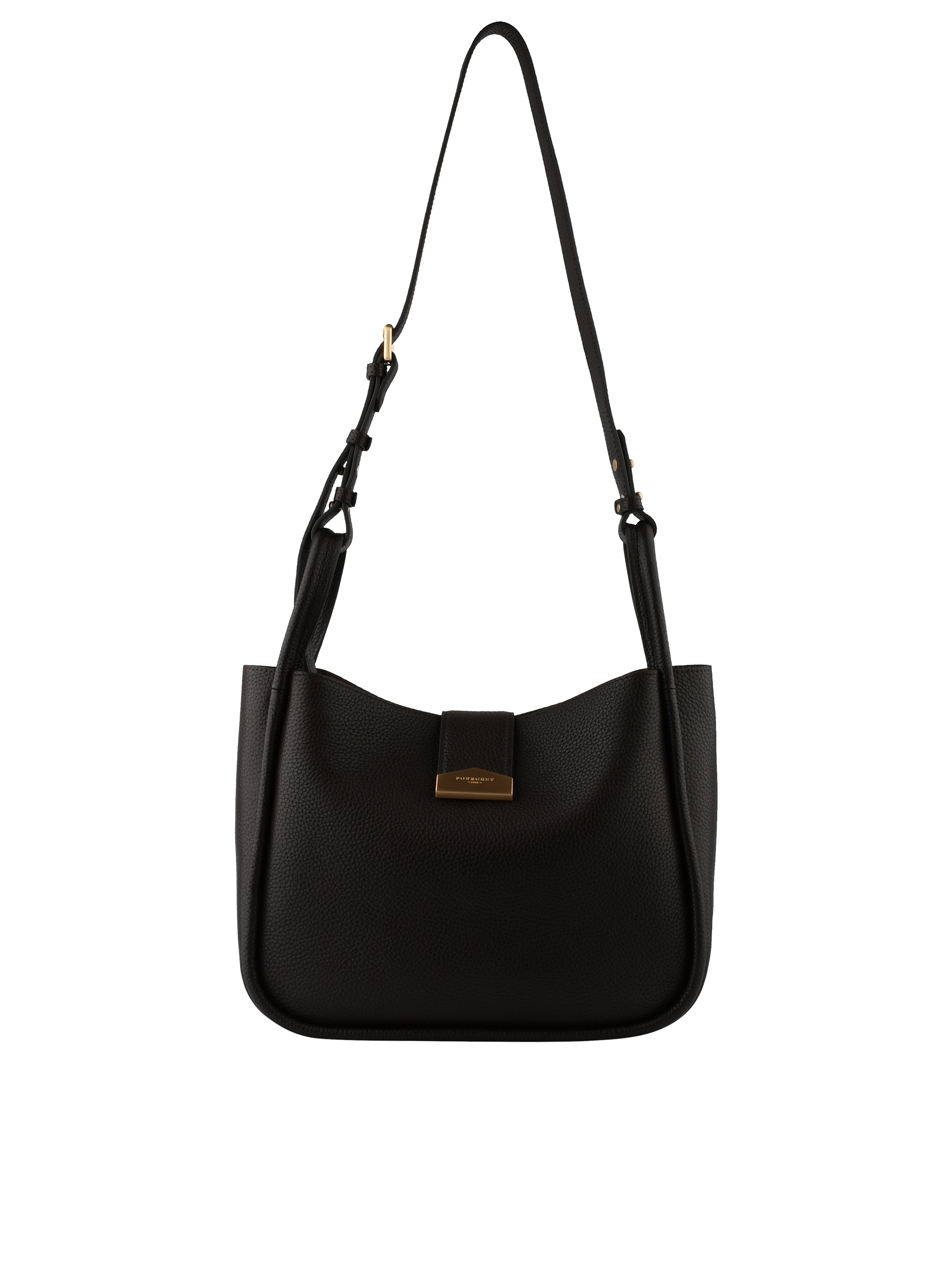 Sac porté travers en cuir de vachette POURCHET Marron