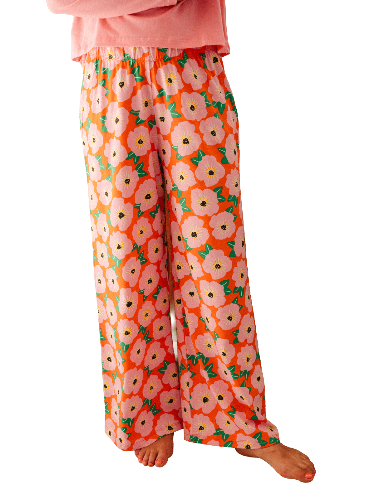 Ensemble de pyjama long ample imprimé WE ARE JOLIES Orange