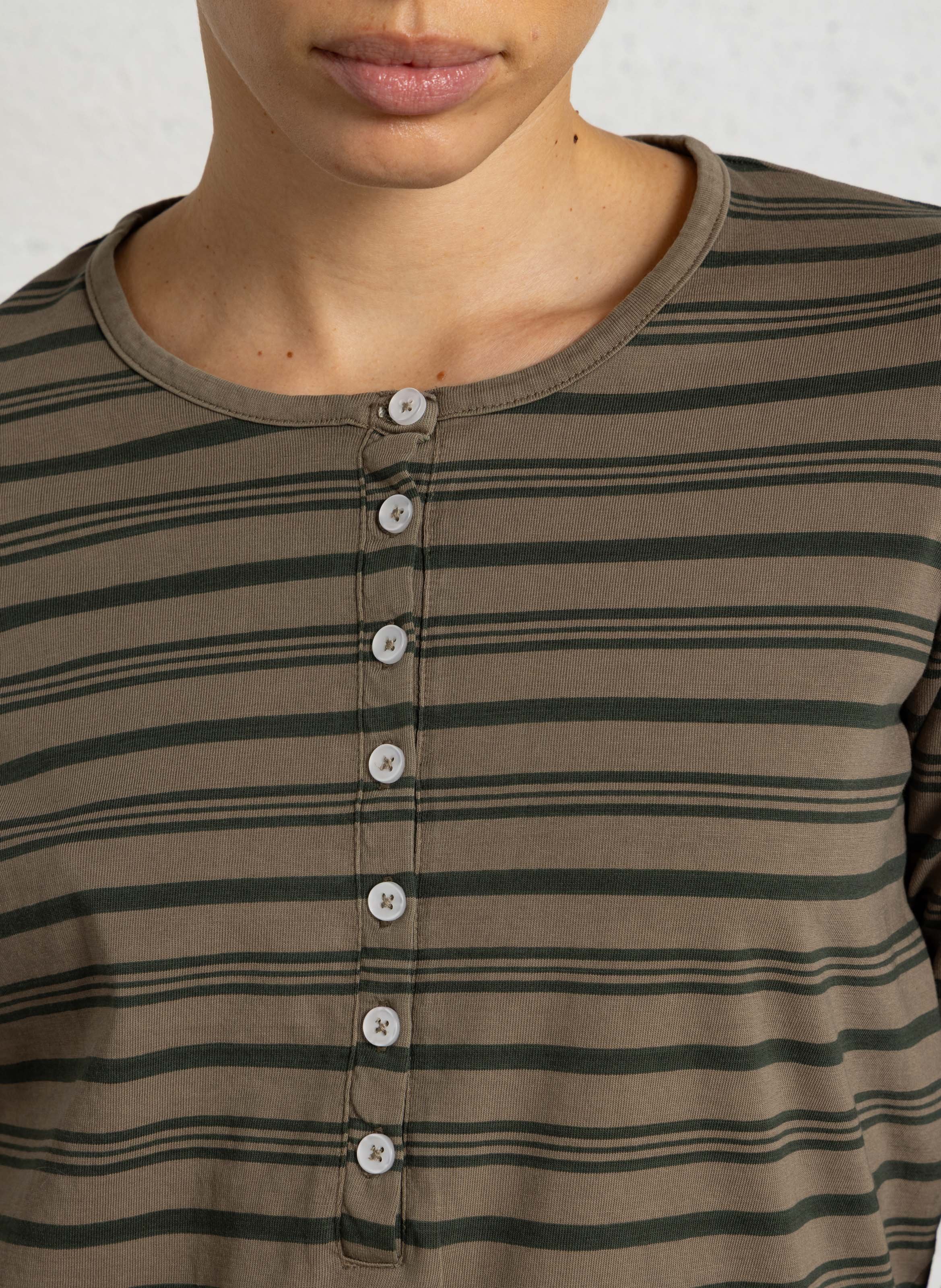 Organic cotton striped t-shirt LEON & HARPER Grey