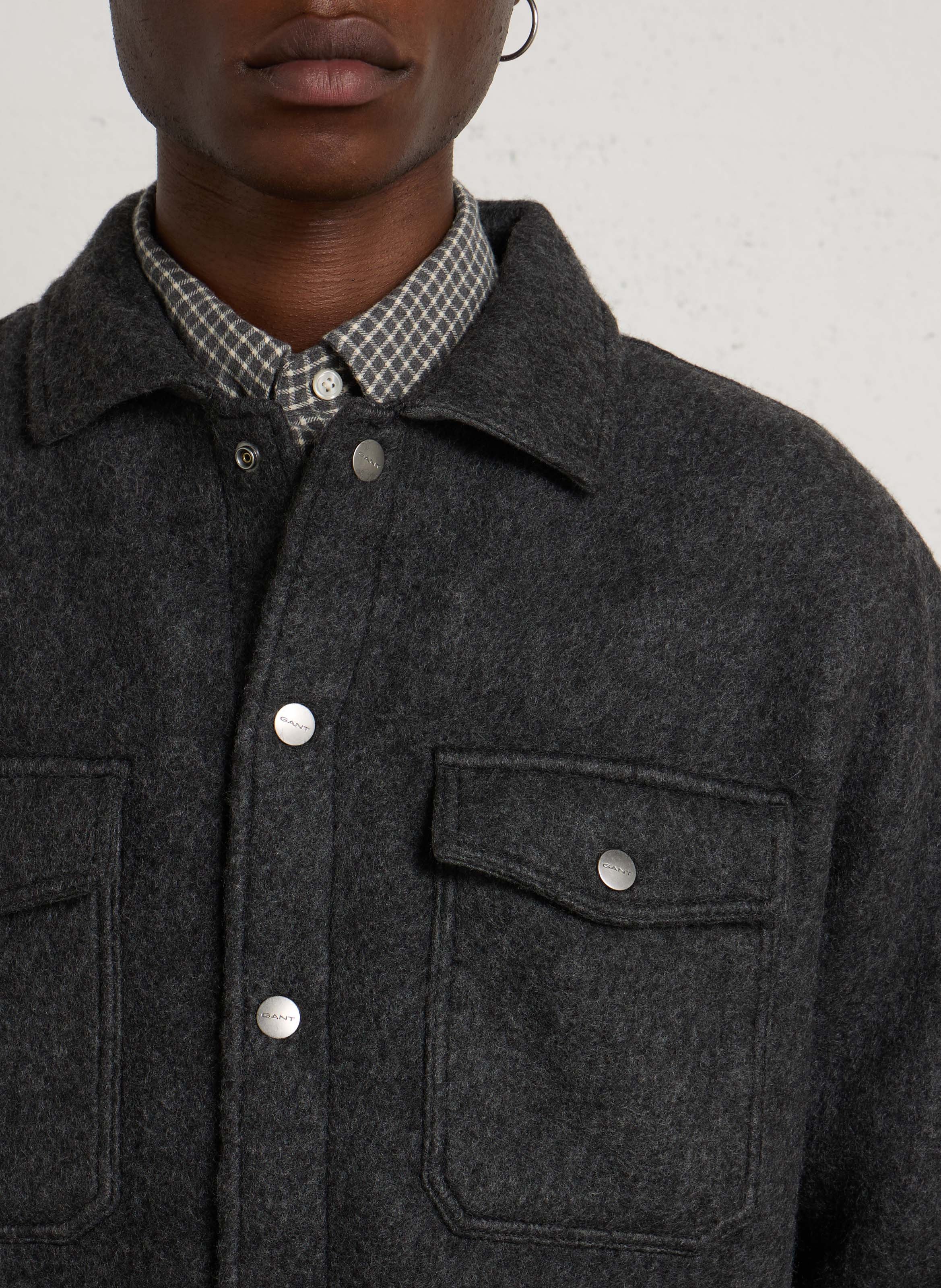 Veste droite col classique boutonnée GANT Gris