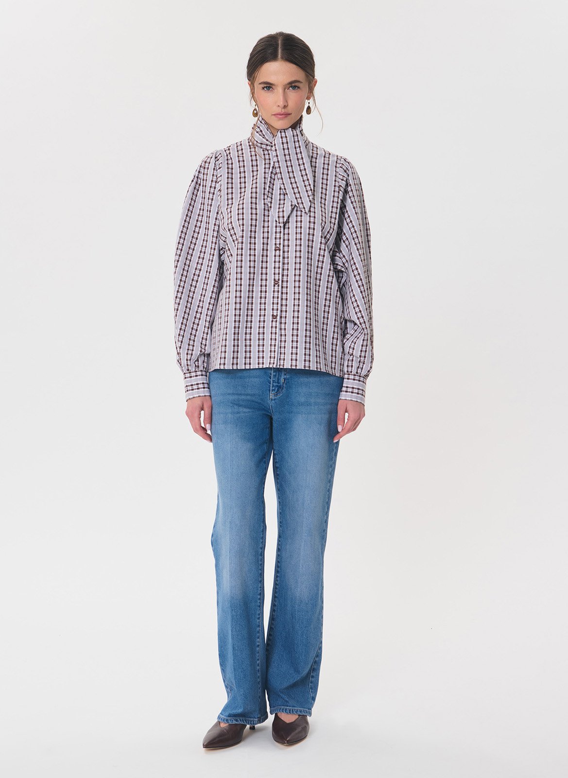 Straight cotton shirt TARA JARMON Brown