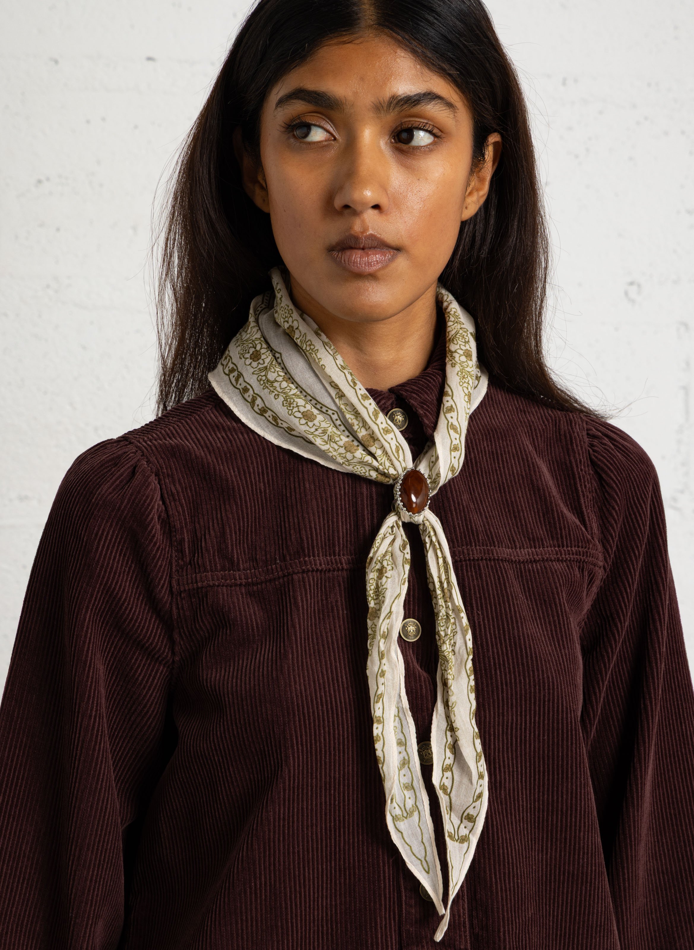 Foulard pointe avec bague en coton FEEKA Vert