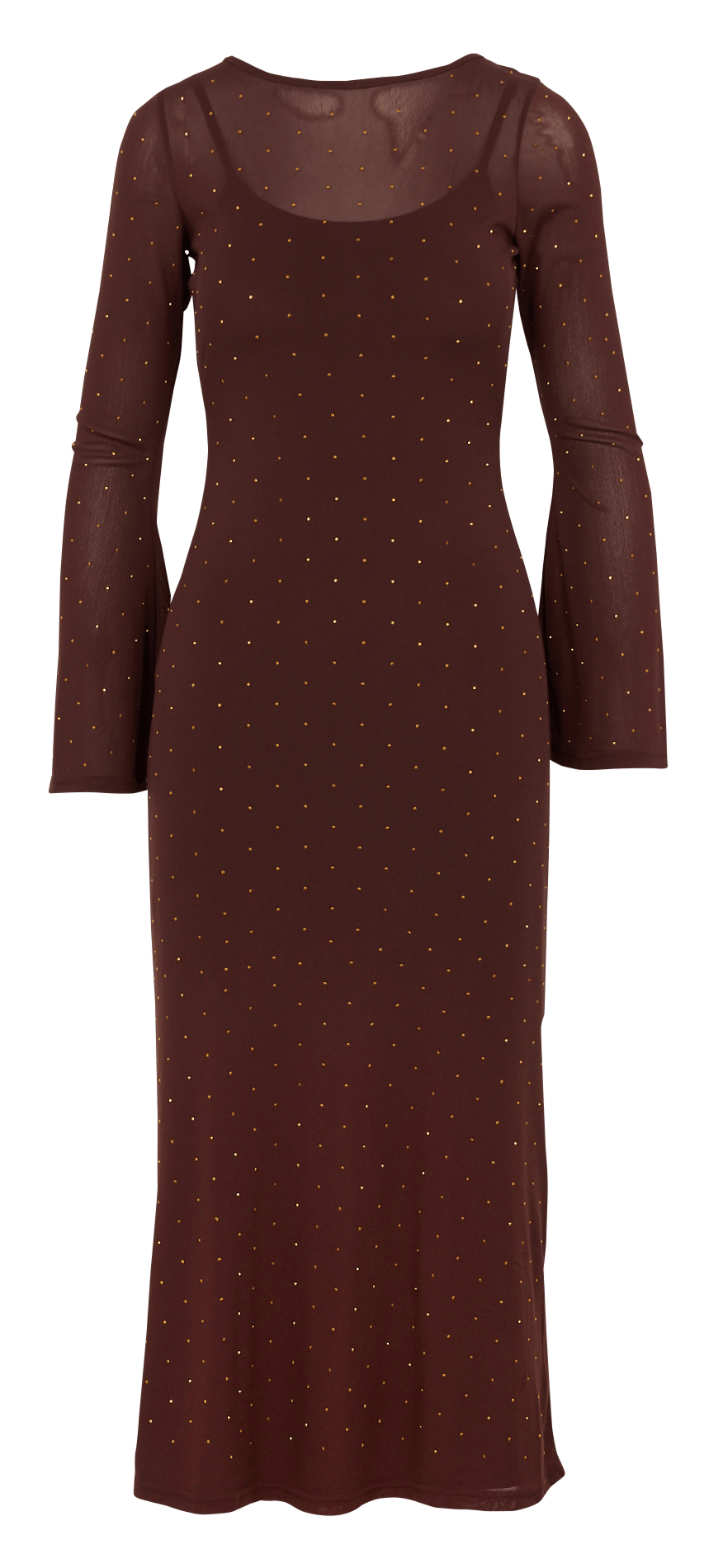 Langes Paillettenkleid NEVER FULLY DRESSED Braun
