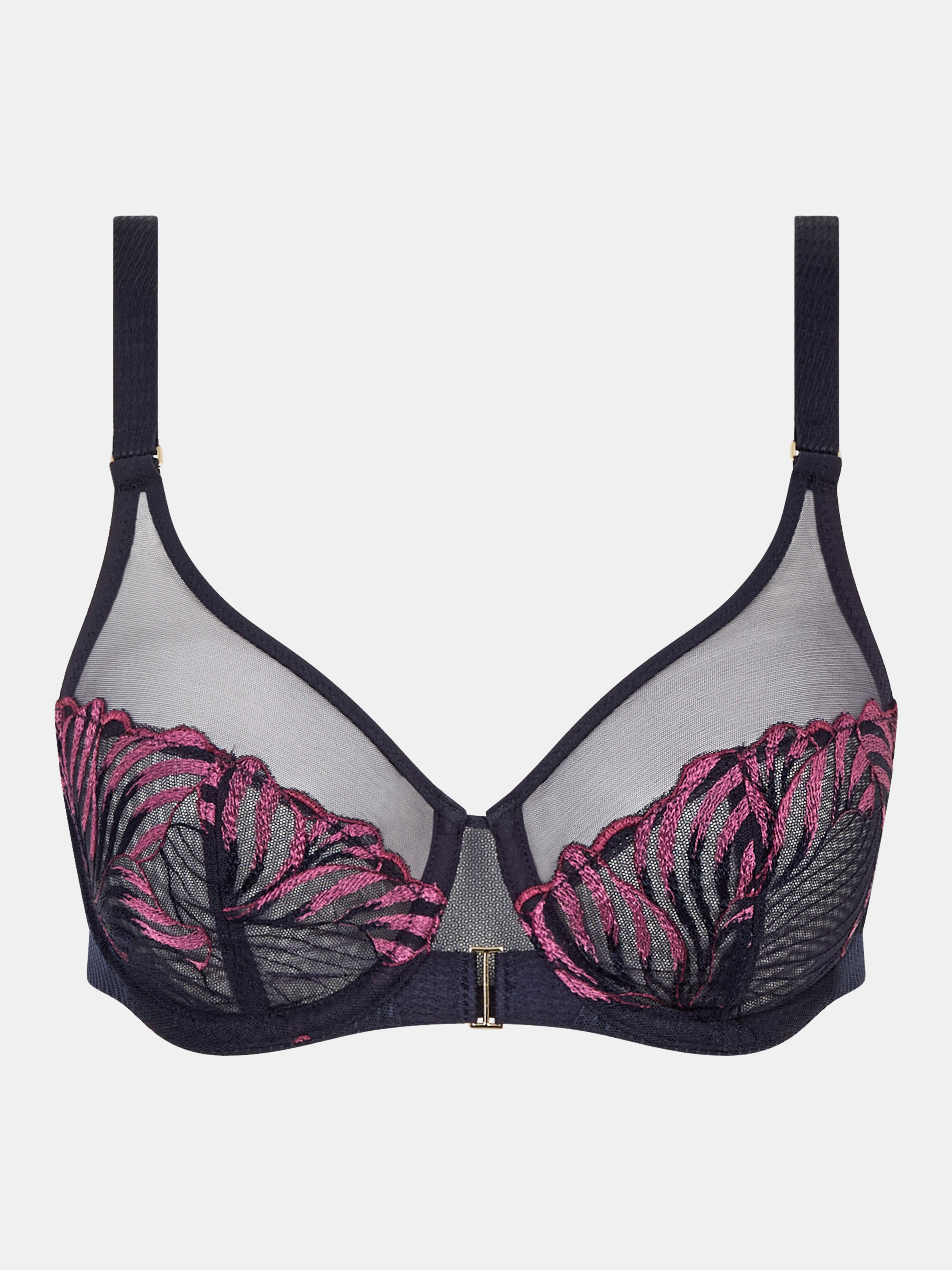 Very supportive embroidered bra CHANTELLE Grey