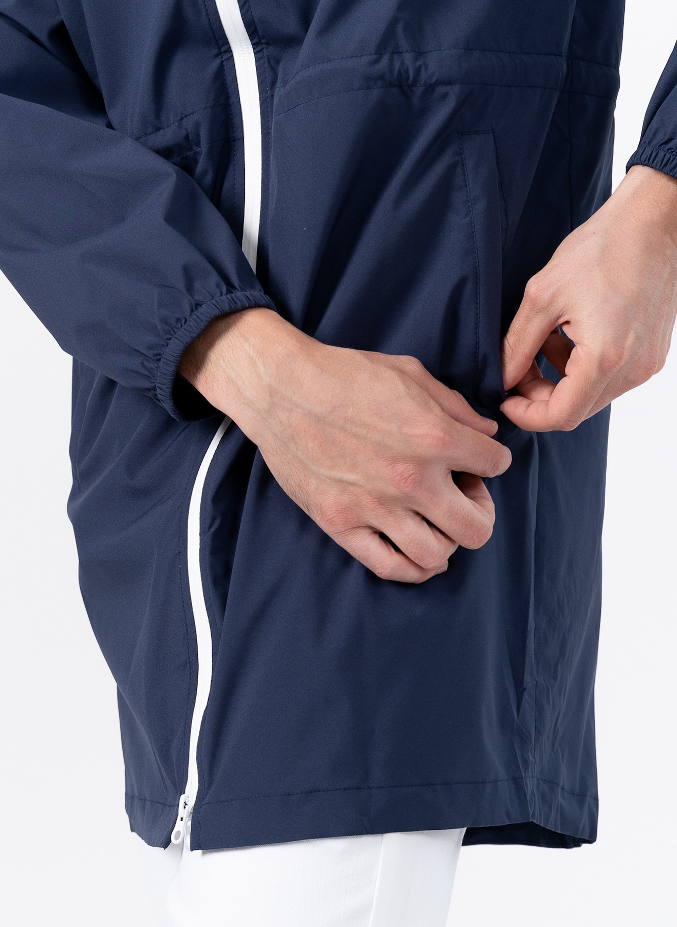 Imperméable long à capuche convertible FLOTTE Bleu