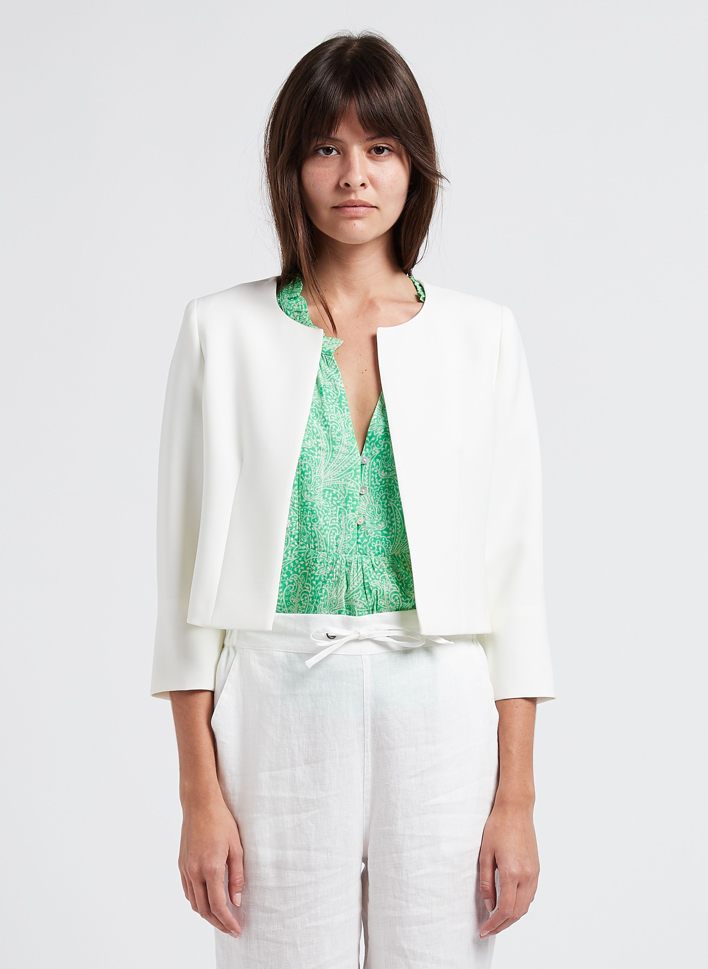 Veste blanche 2025 femme courte