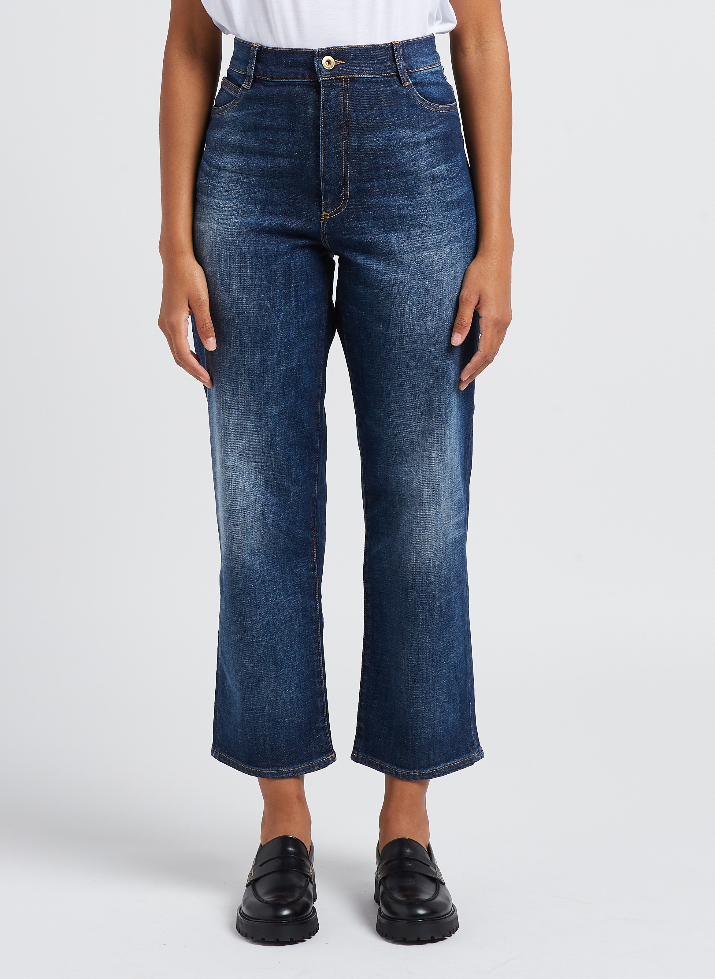 Jean droit taille haute délavé SESSUN Bleu