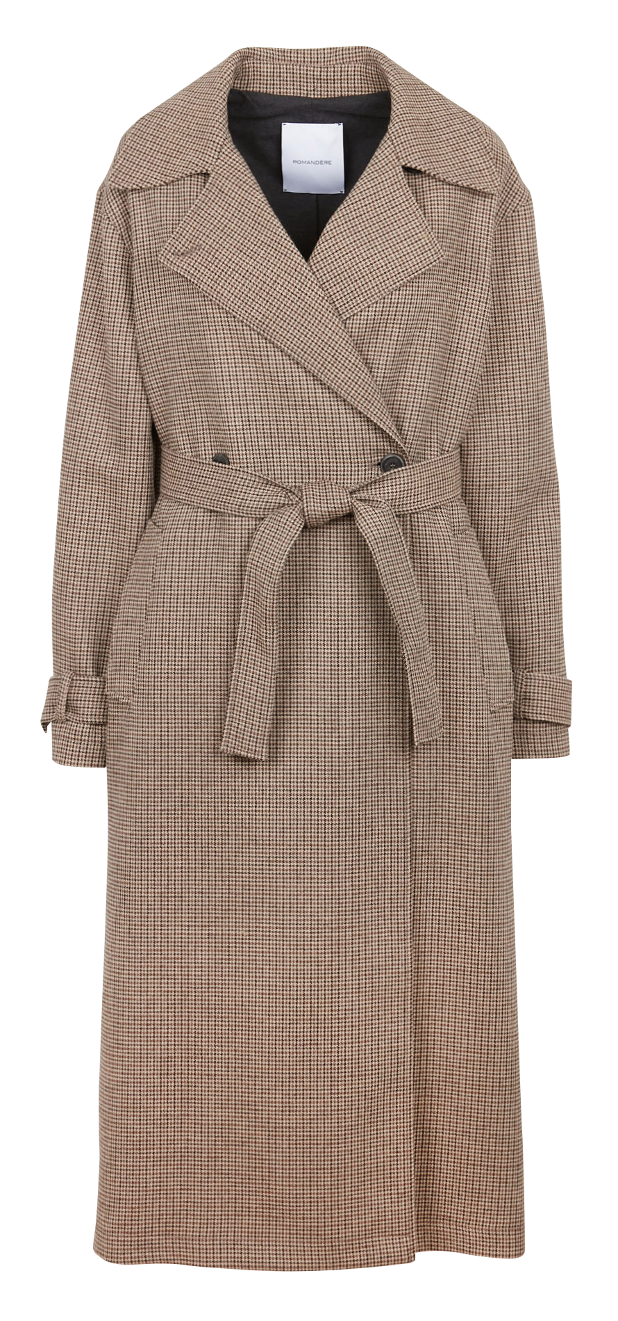 Trench long col tailleur en laine mélangée POMANDERE Multicolore