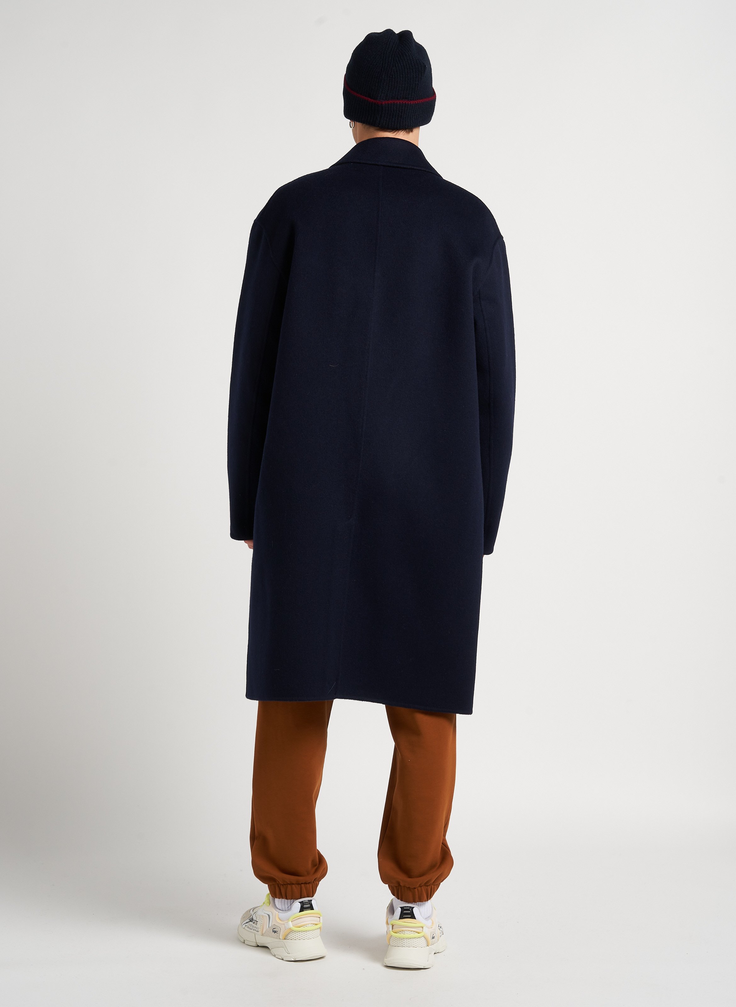 Langer, gerade geschnittener Wollmantel SAISON 1865 Blau