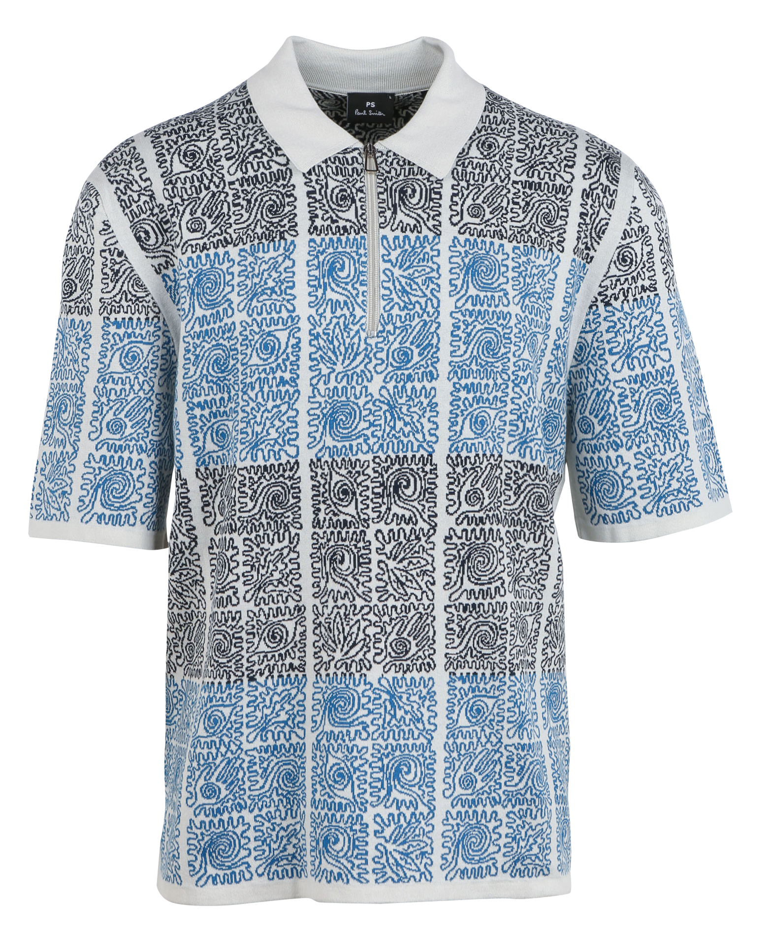 Organic cotton zip-up polo shirt PAUL SMITH Grey