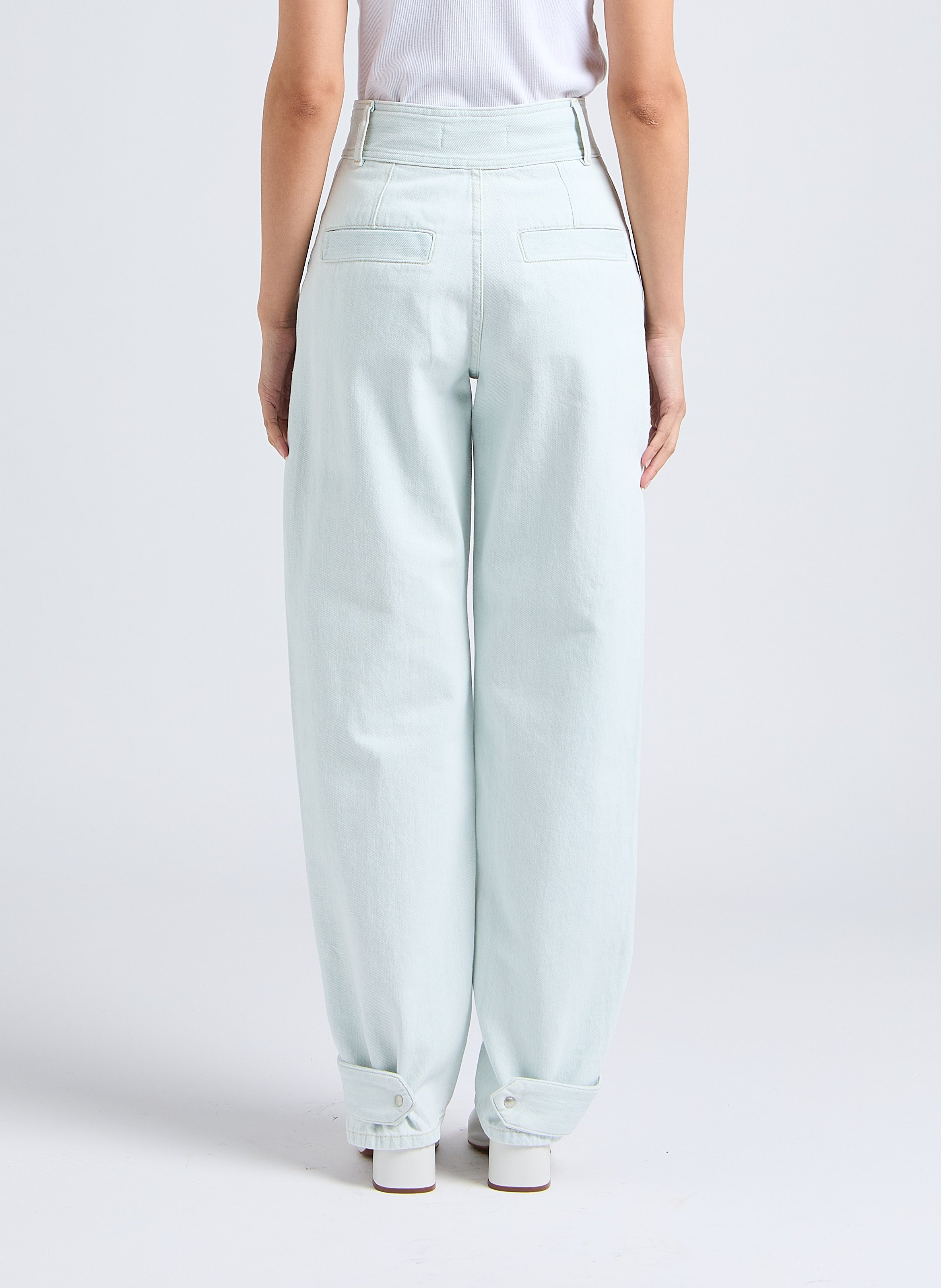 High-rise wide-leg cotton jeans IRO Blue