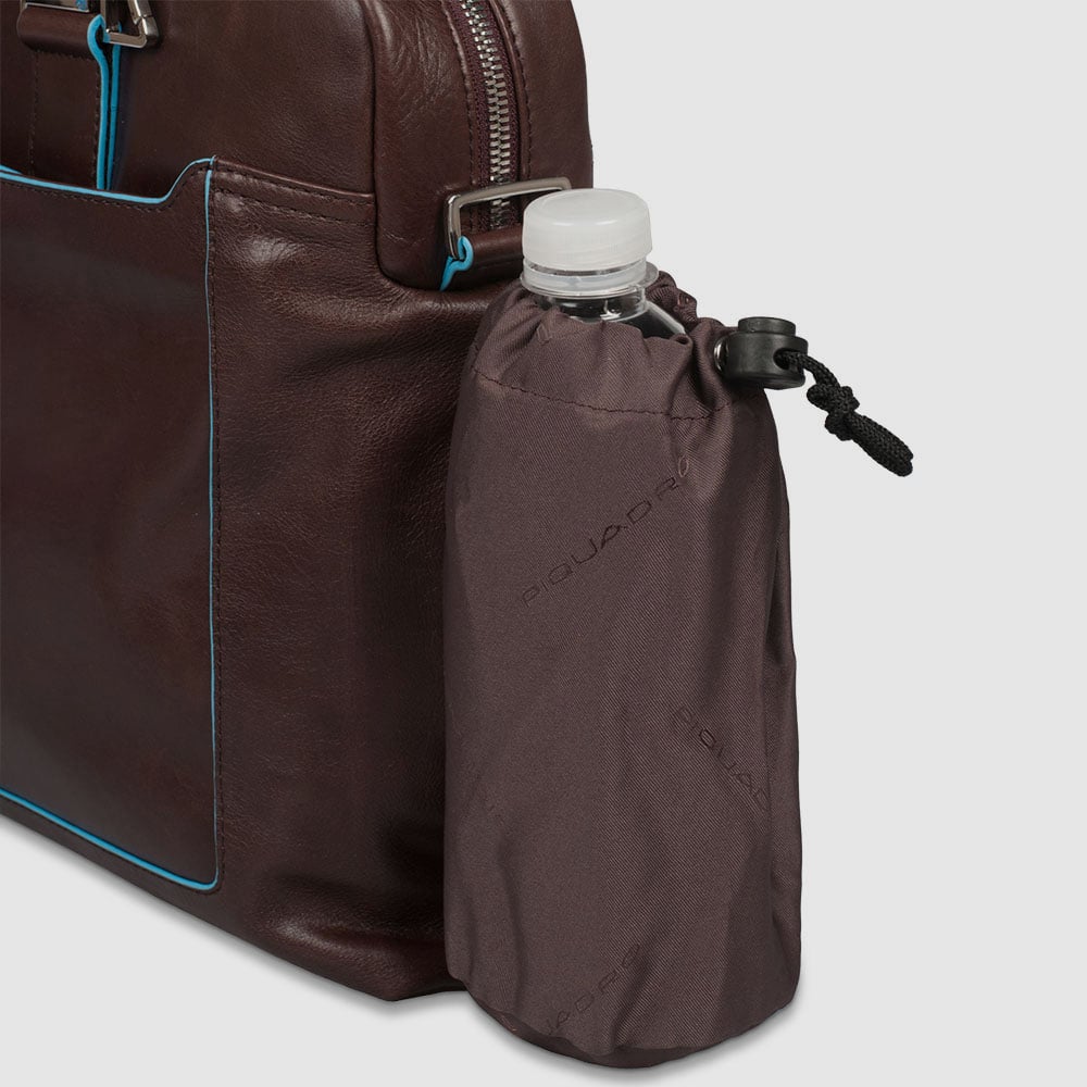 Leather messenger bag PIQUADRO Blue