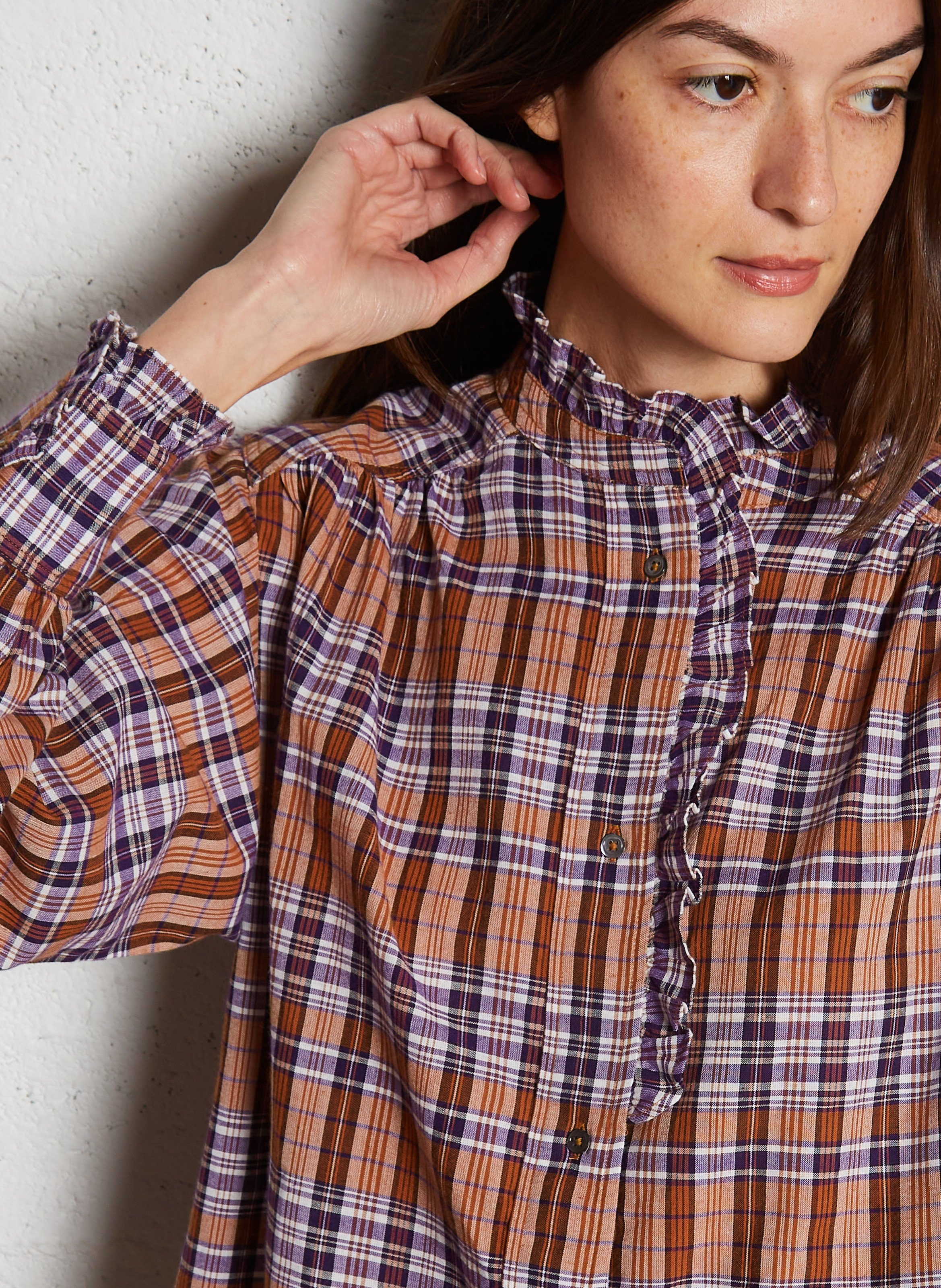 T-shirt met ronde hals, recht model, van bedrukt katoen Groen