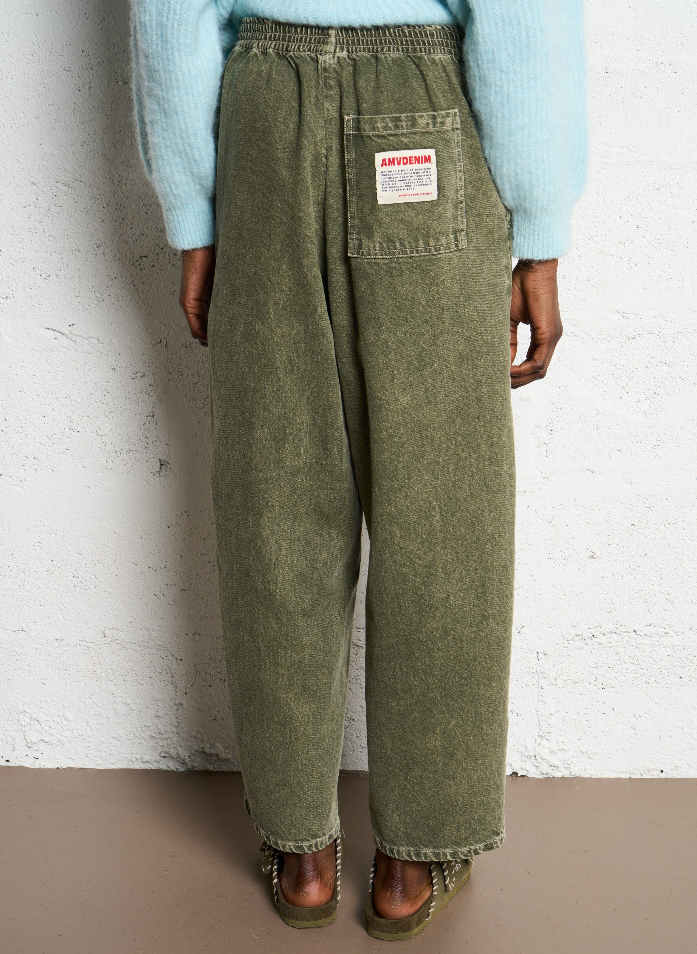 Cotton-blend wide-leg jeans AMERICAN VINTAGE Green