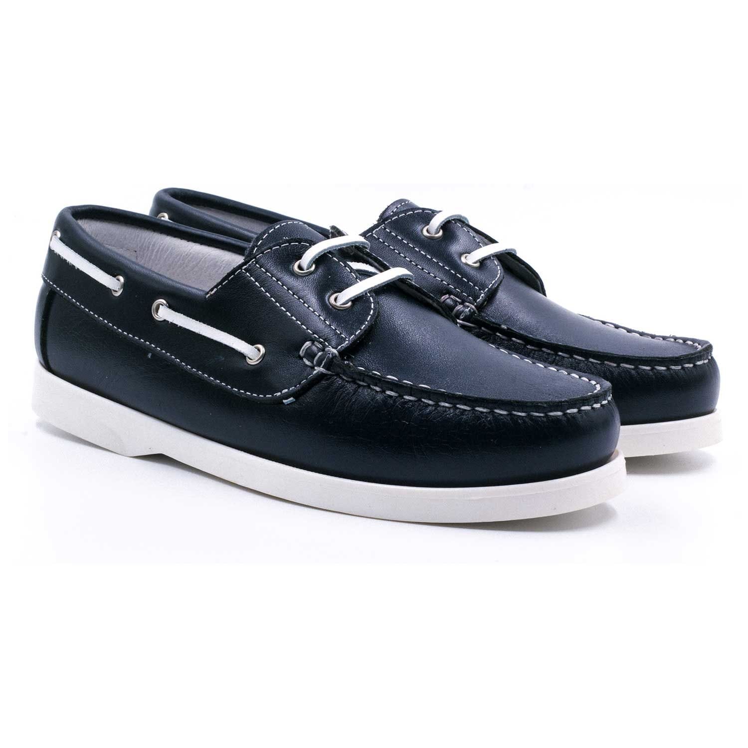 Boys' lace-up boat shoes Boni & Sidonie Blue