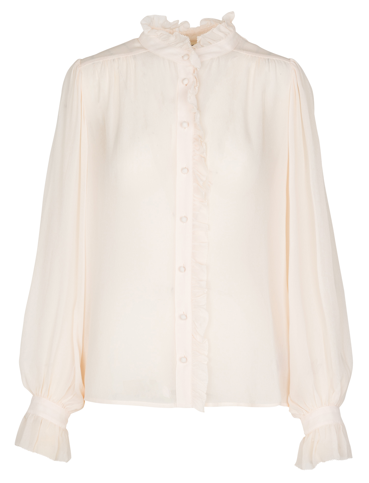 Blouse droite boutonnée à volants SUNCOO Rose